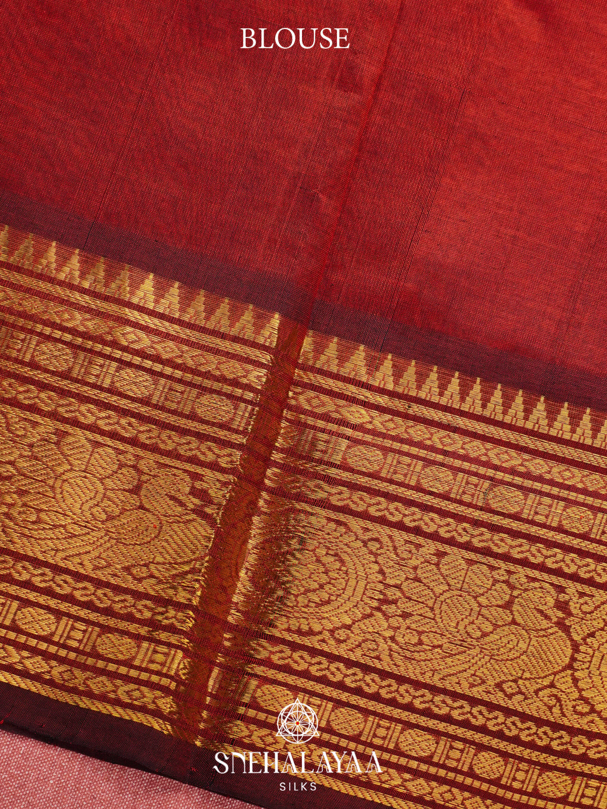 Chilly Red Kanchi Silk Cotton Saree
