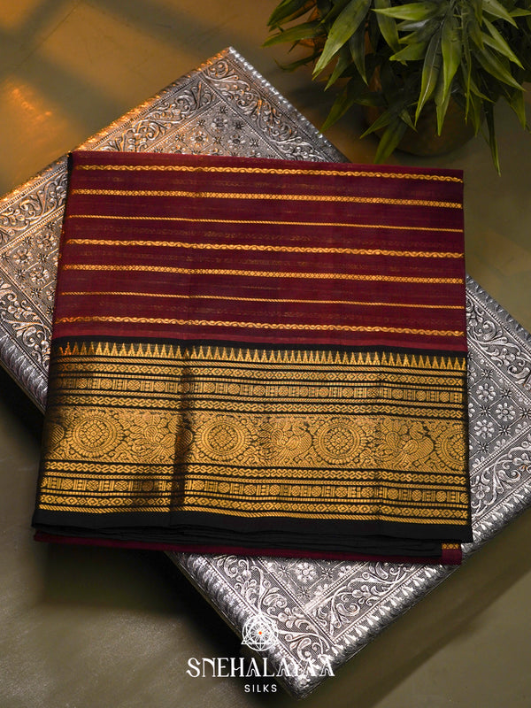 Maroon Kanchi Silk Cotton Saree
