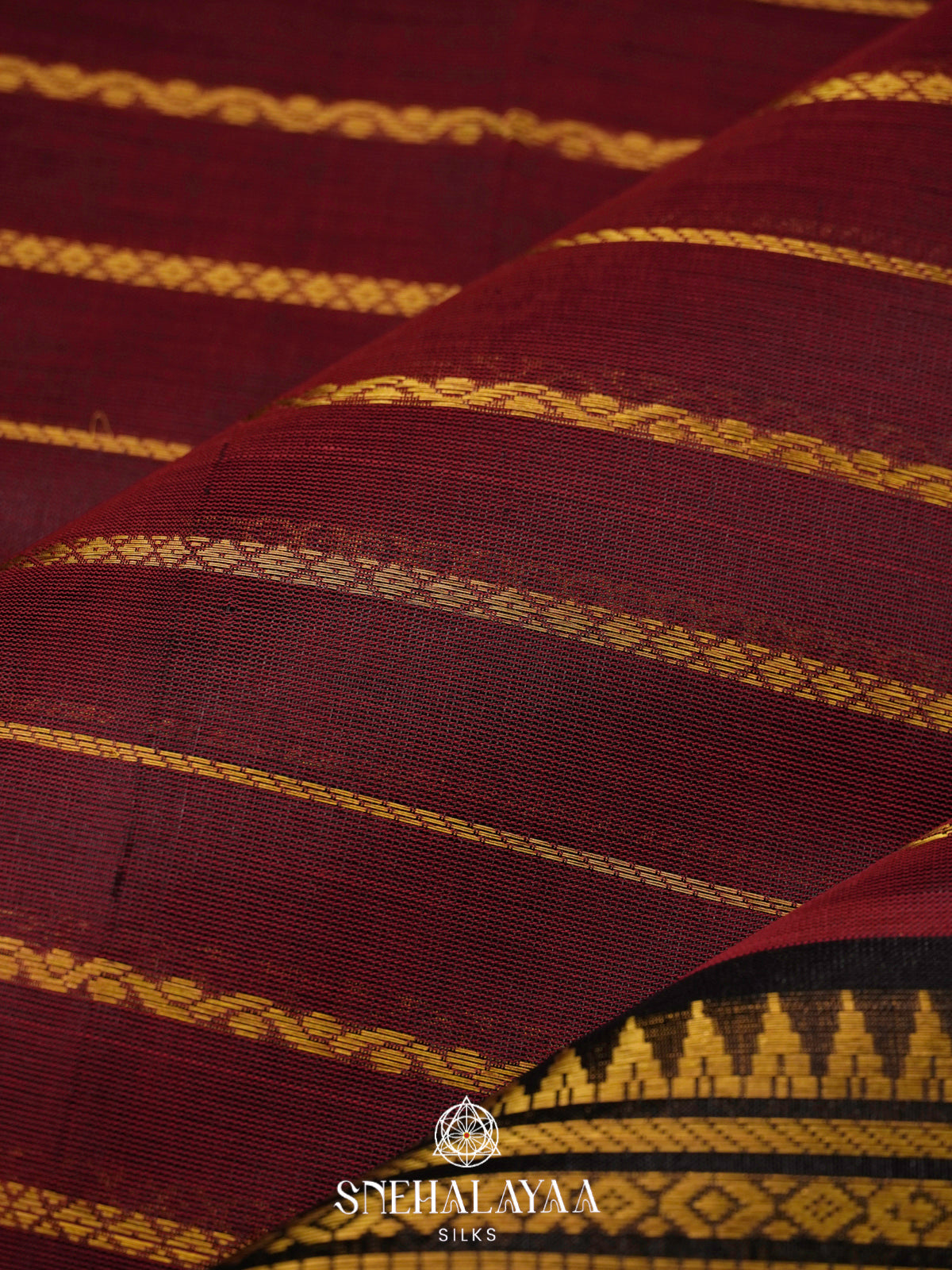 Maroon Kanchi Silk Cotton Saree