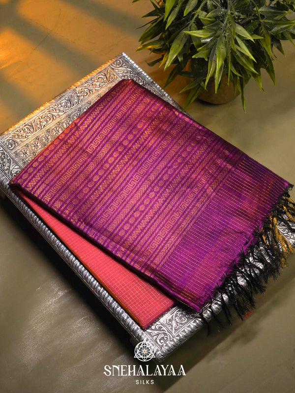Lavender Kanchi Silk Cotton Saree
