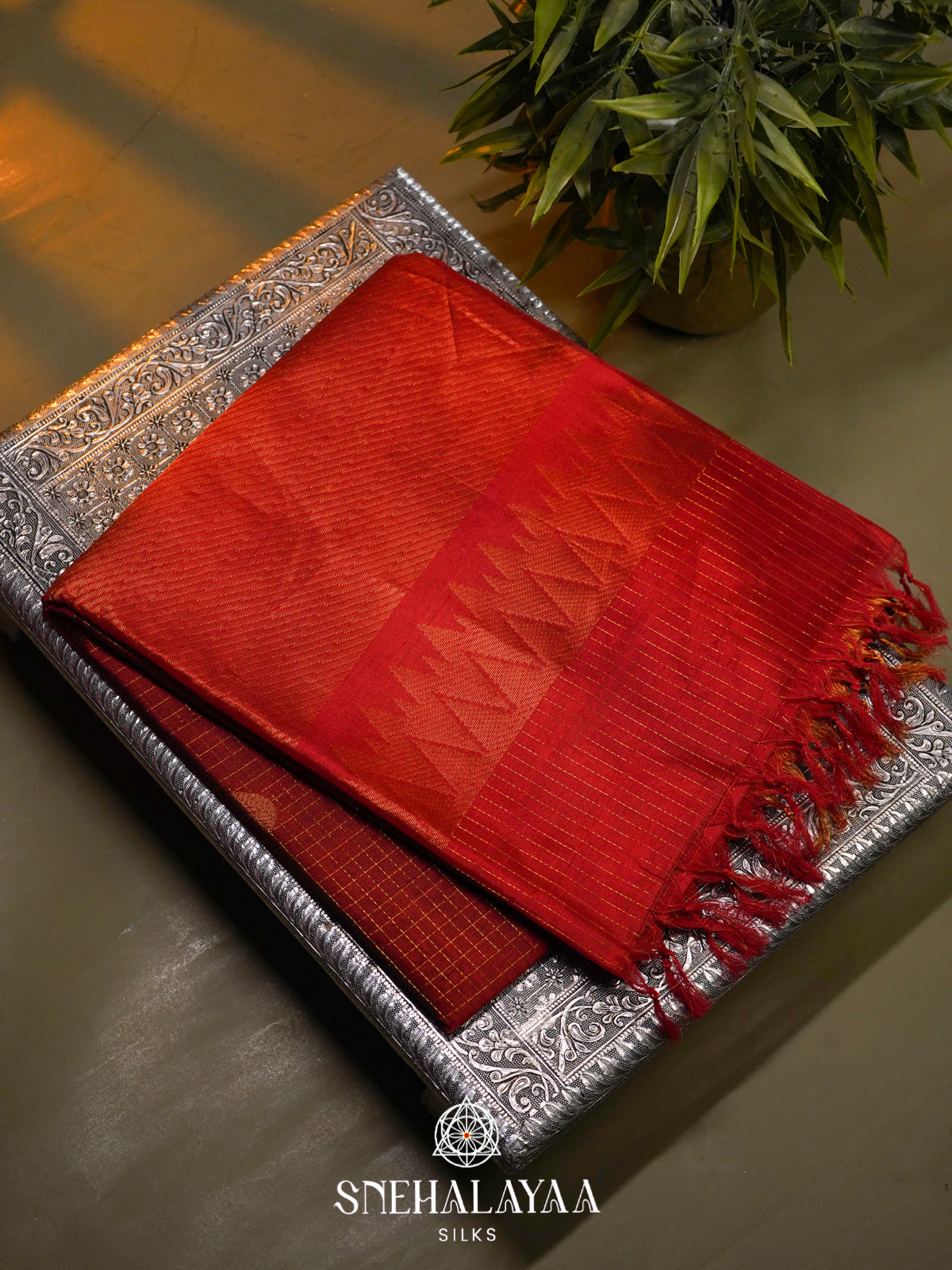 Brown Kanchi Silk Cotton Saree