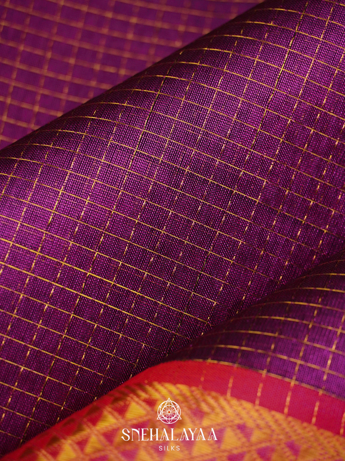 Violet Kanchi Silk Cotton Saree