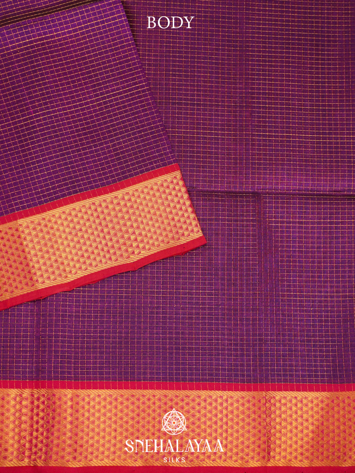 Violet Kanchi Silk Cotton Saree