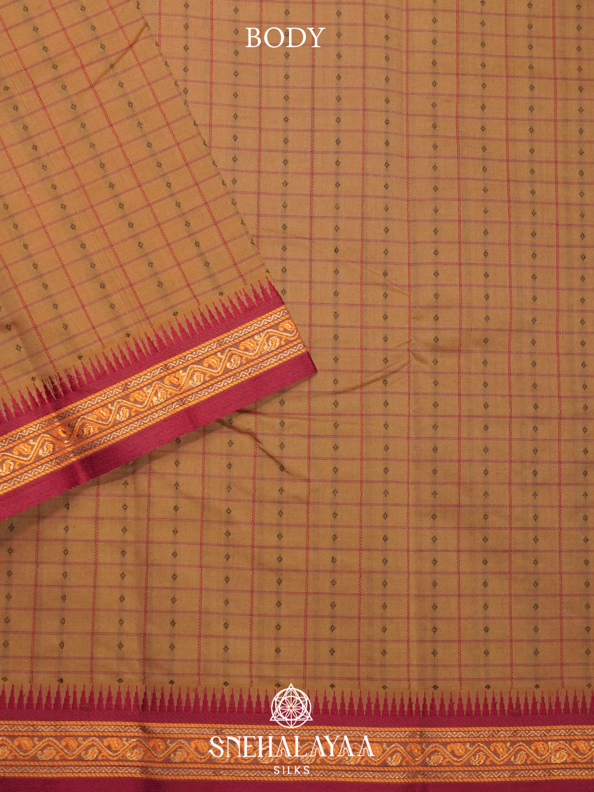 Mustard Kanchi Silk Cotton Saree