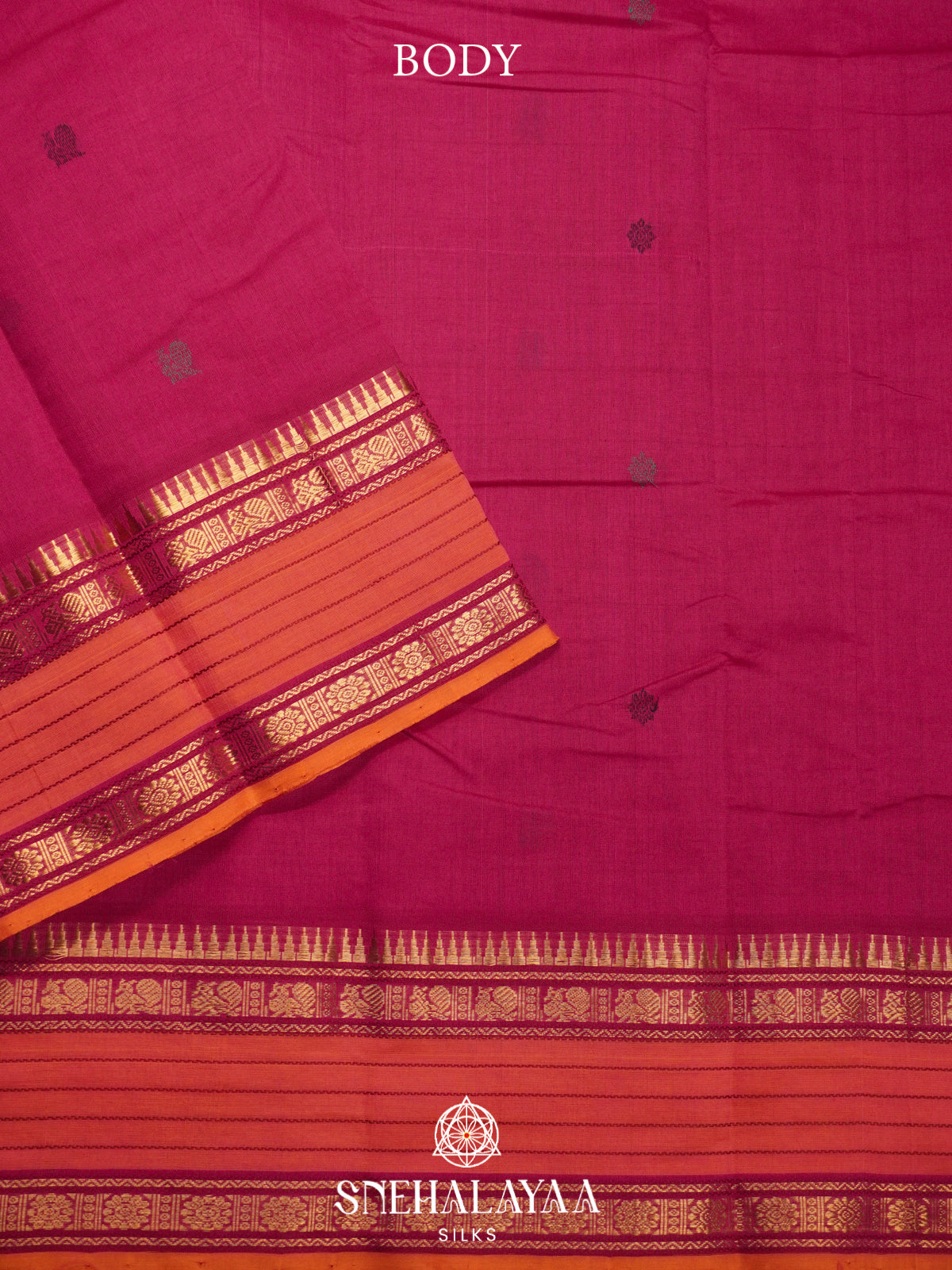 Magenta Kanchi Silk Cotton Saree