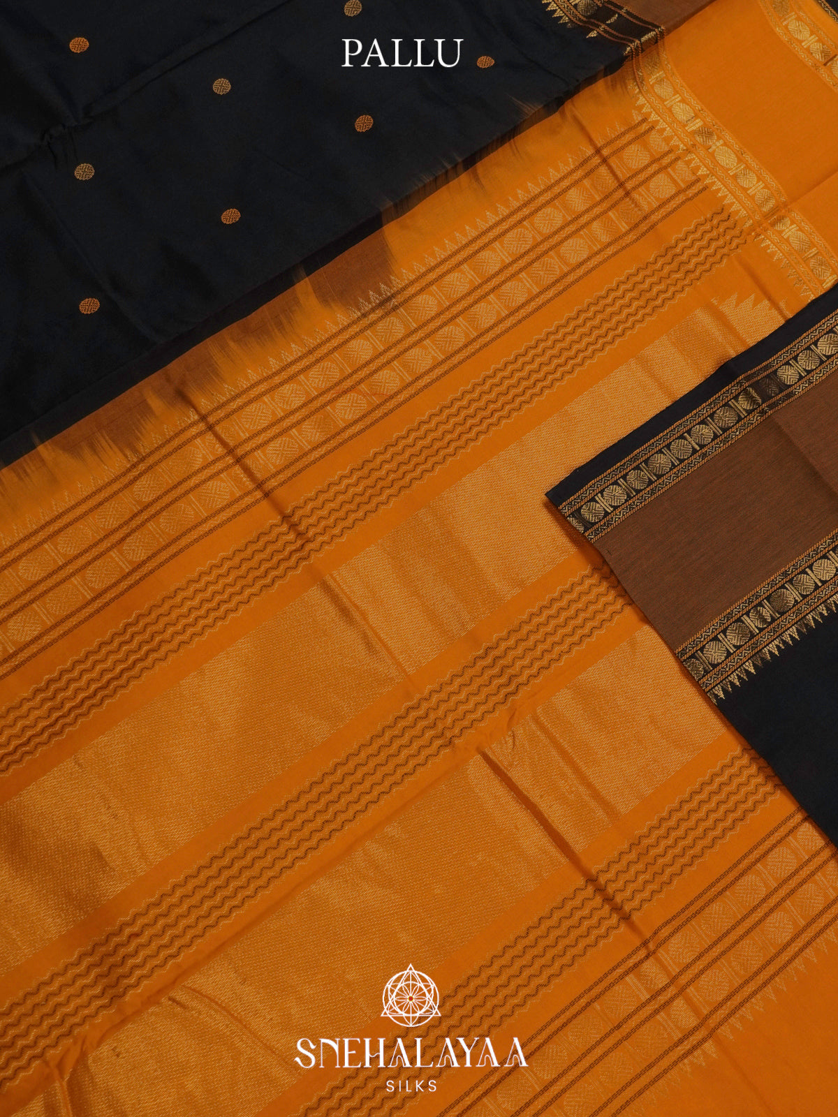 Black Kanchi Silk Cotton Saree