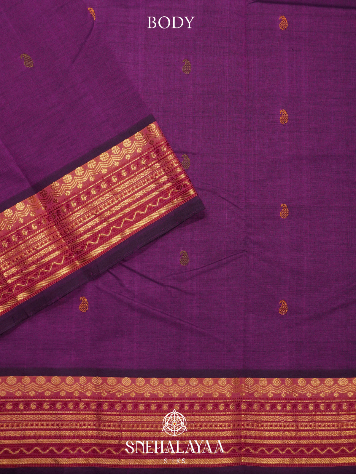 Purple Kanchi Silk Cotton Saree