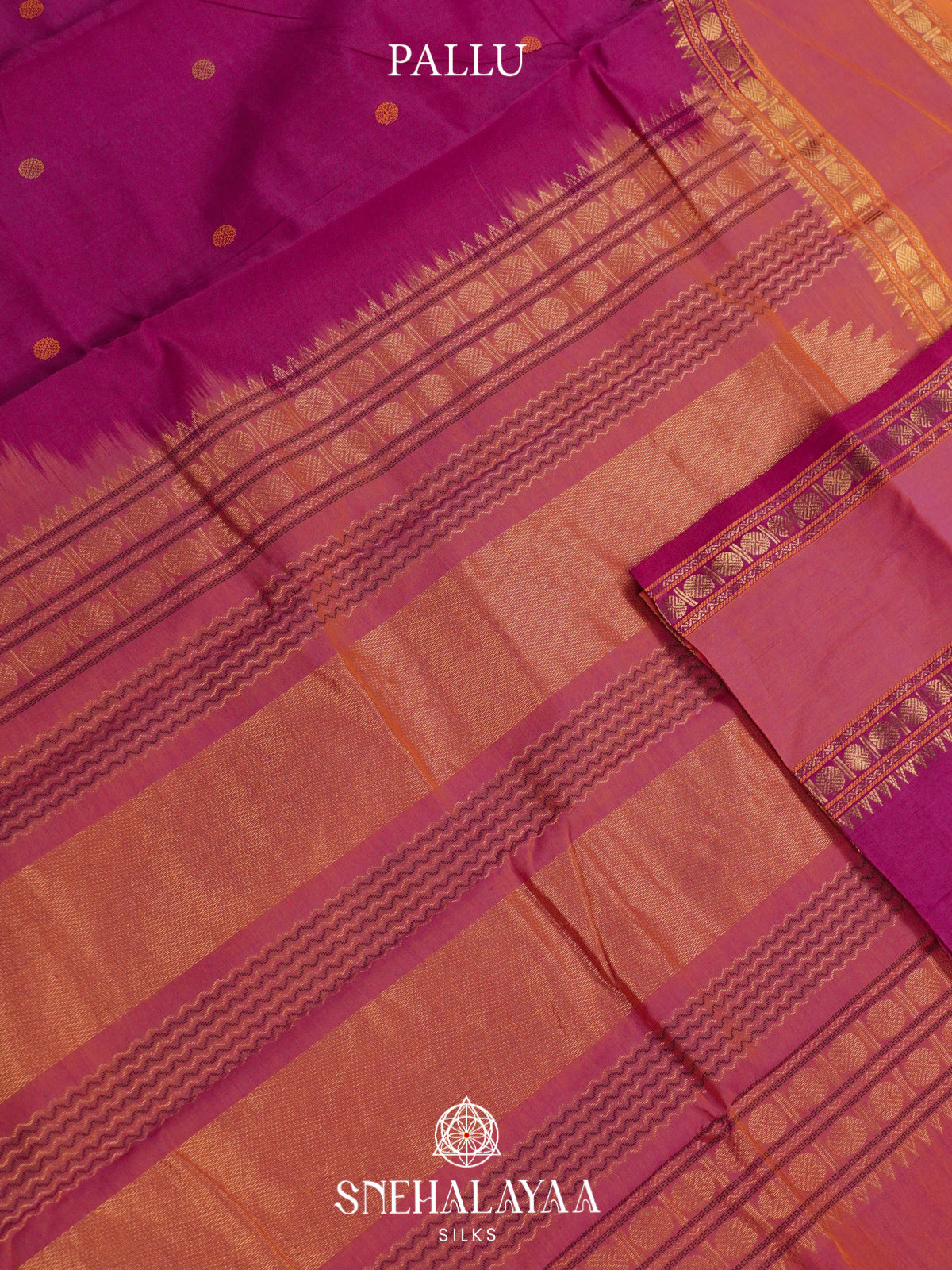 Magenta Kanchi Silk Cotton Saree