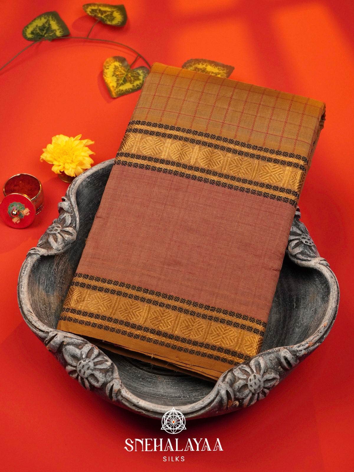 Wheat Beige Kanchi Silk Cotton Saree