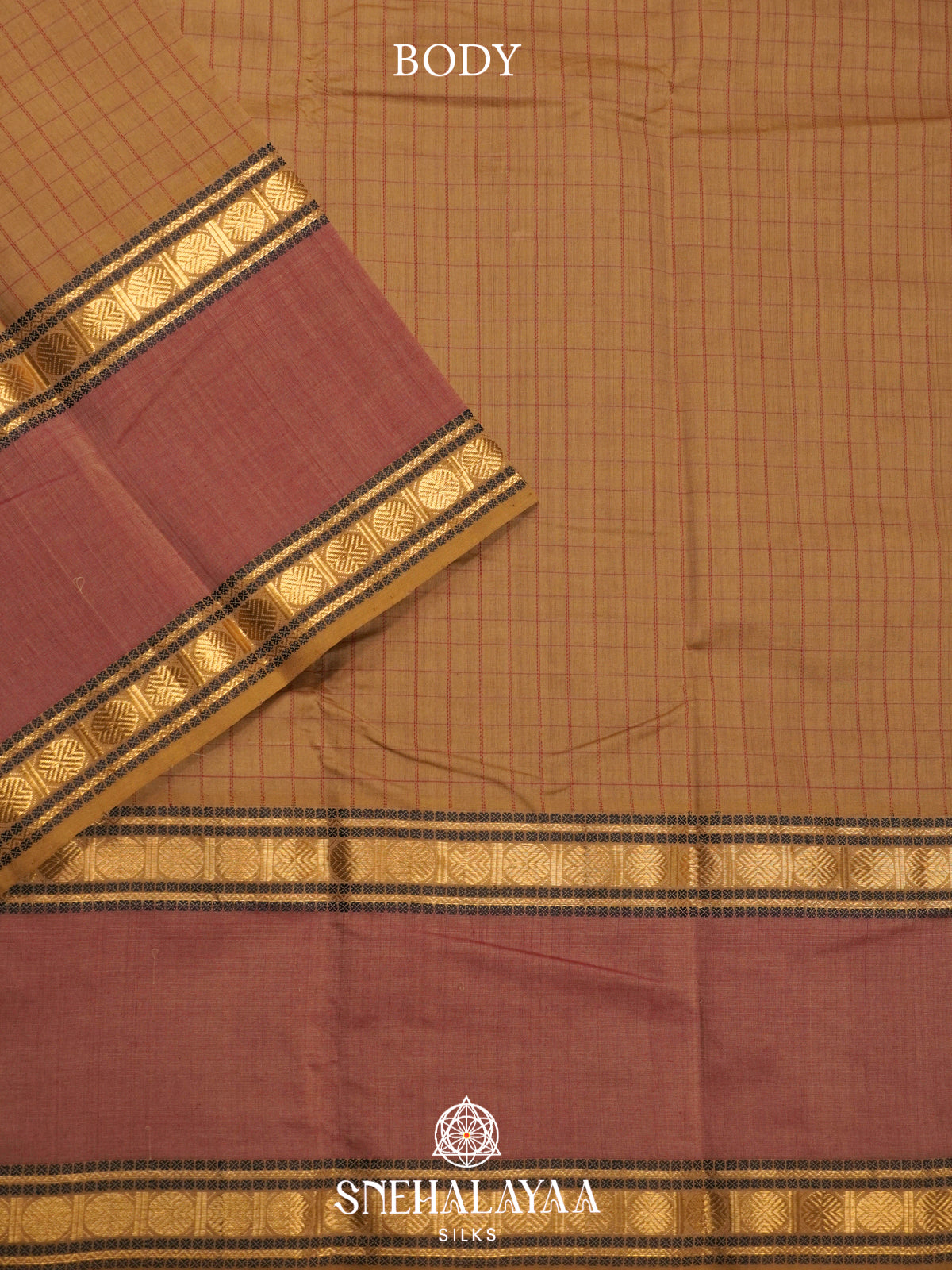 Wheat Beige Kanchi Silk Cotton Saree