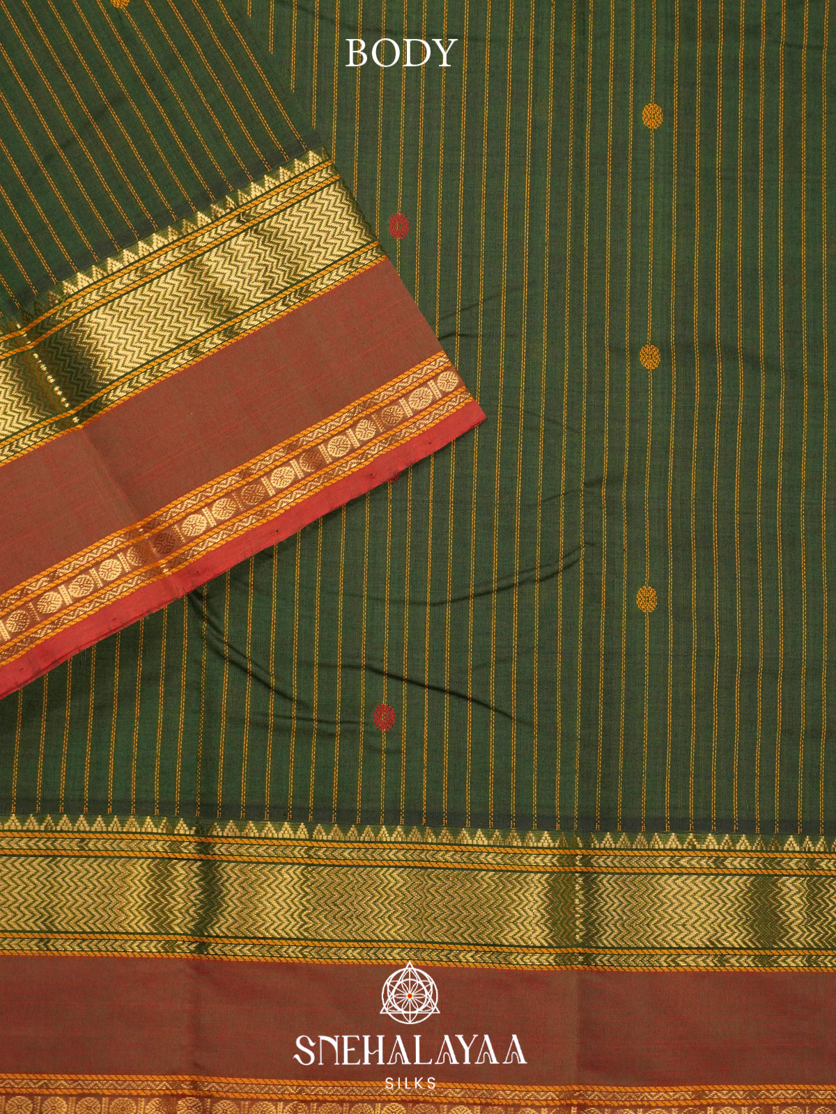 Bottle Green Kanchi Silk Cotton Saree