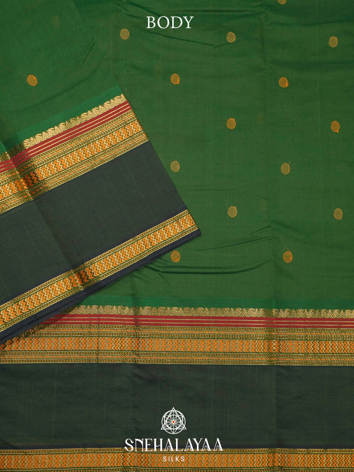 Forest Green Kanchi Silk Cotton Saree