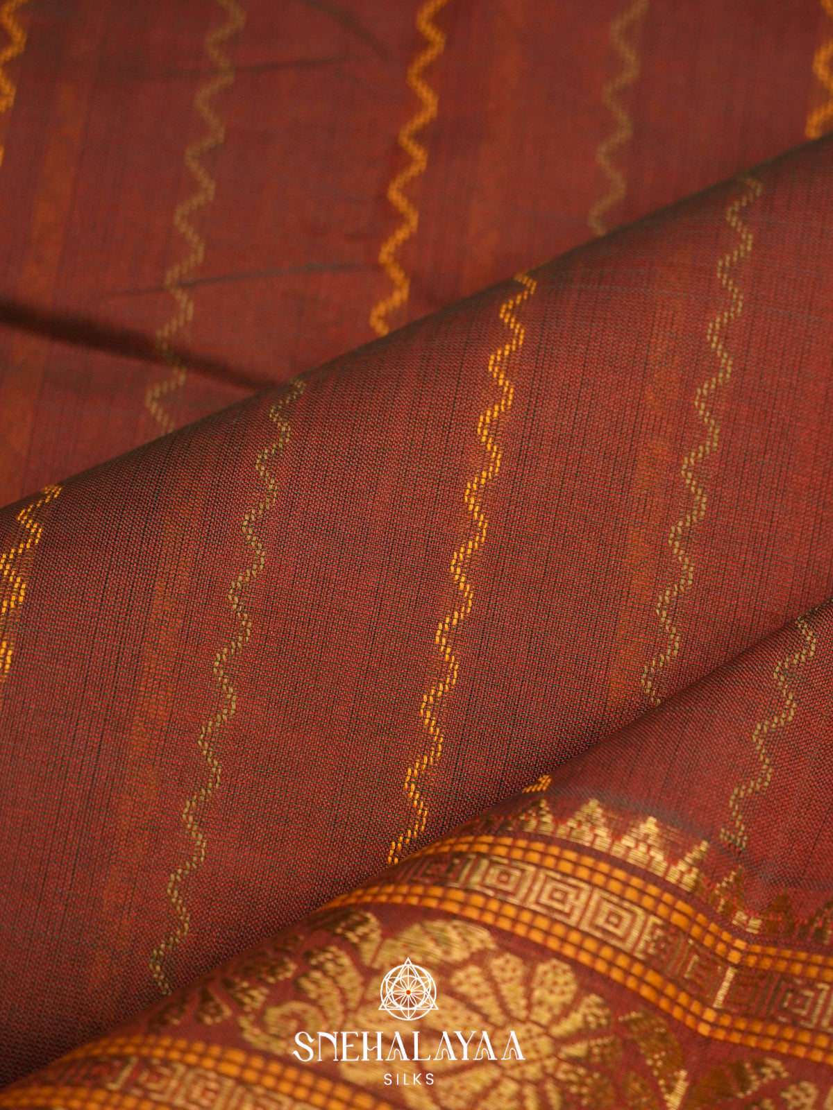 Terracotta Kanchi Silk Cotton Saree
