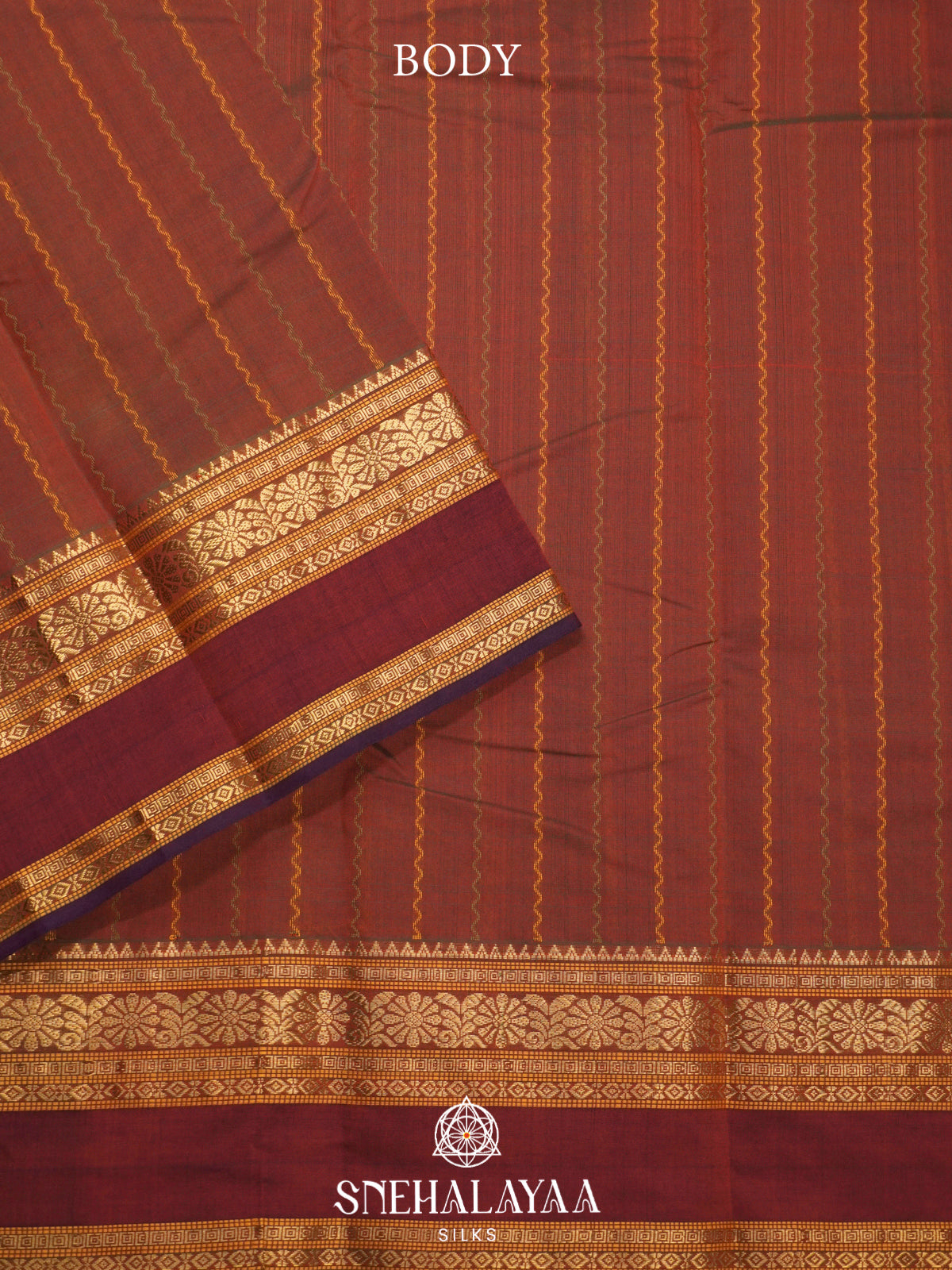 Terracotta Kanchi Silk Cotton Saree
