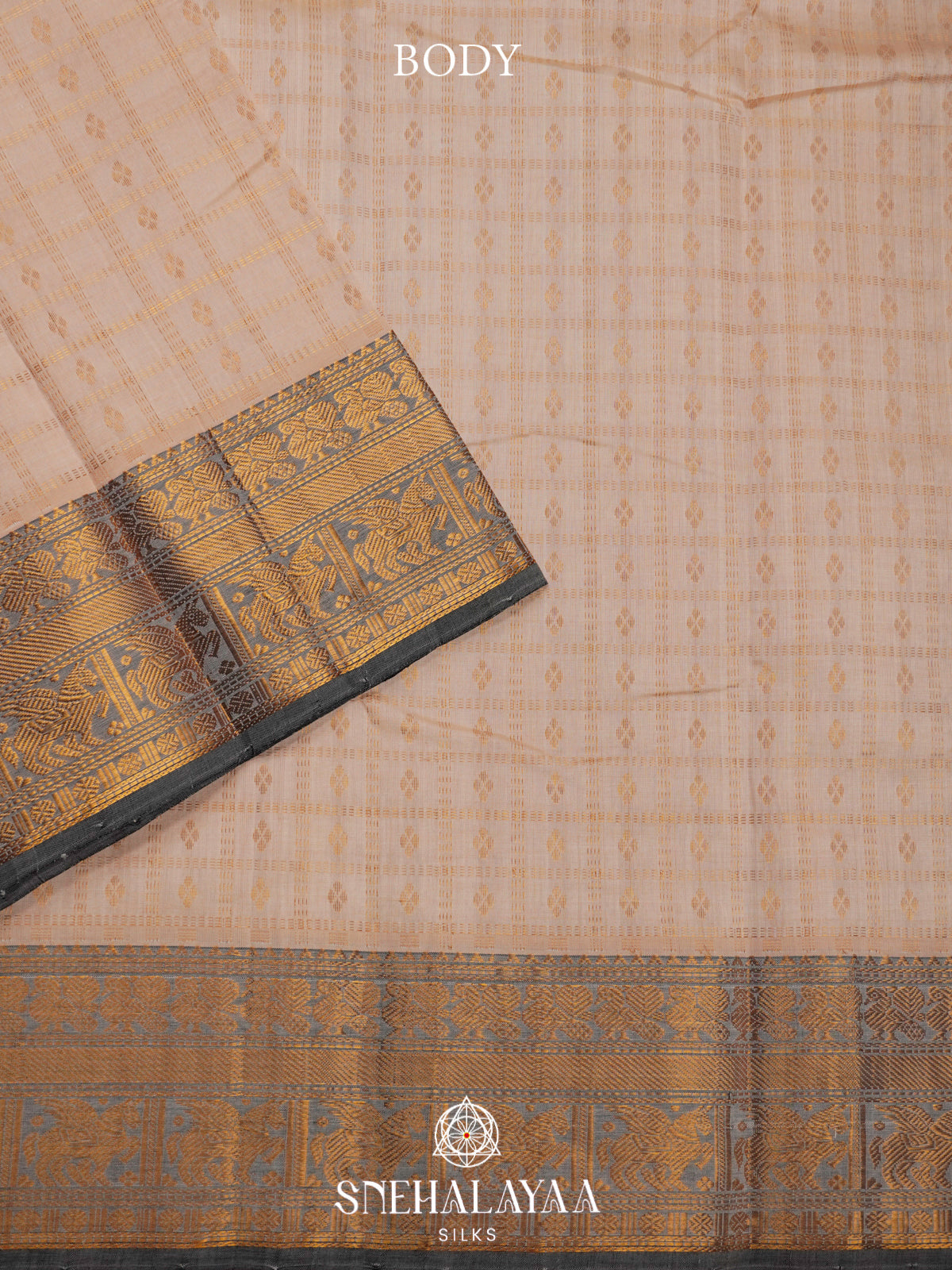 Cream Kanchi Silk Cotton Saree