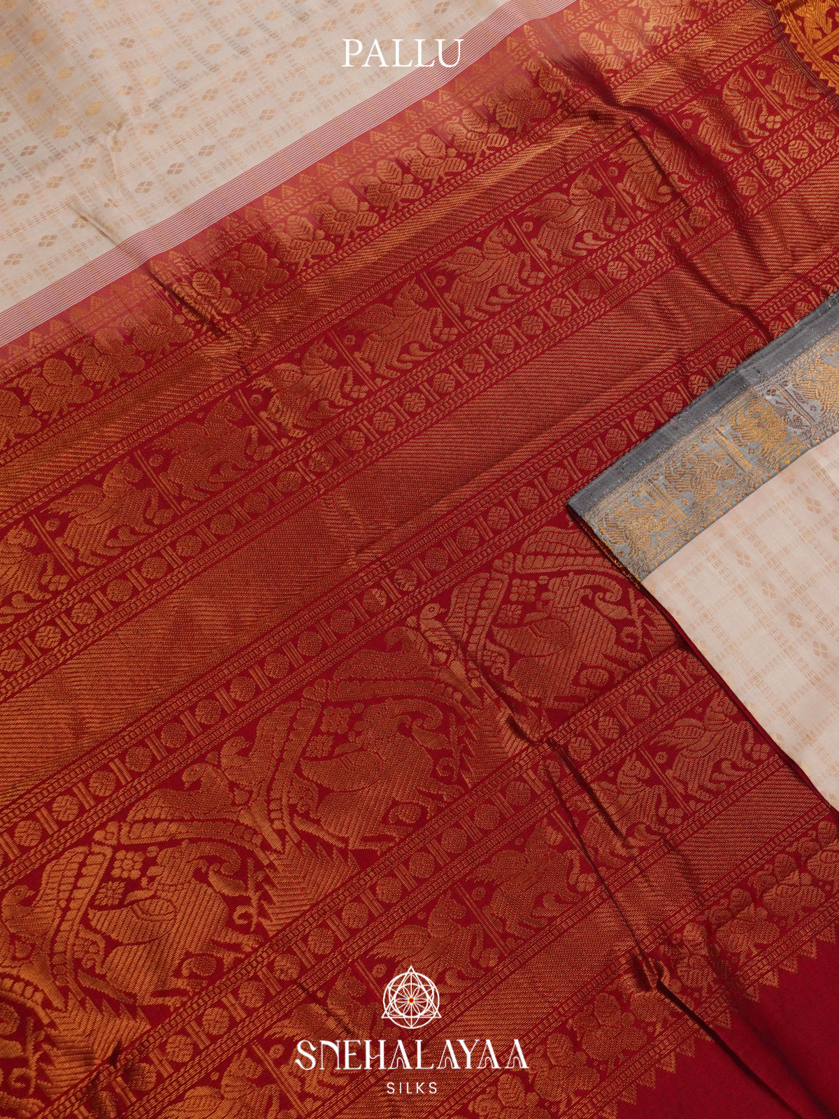 Cream Kanchi Silk Cotton Saree