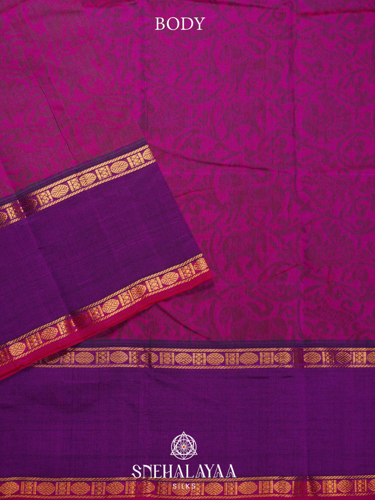 Magenta Kanchi Silk Cotton Saree
