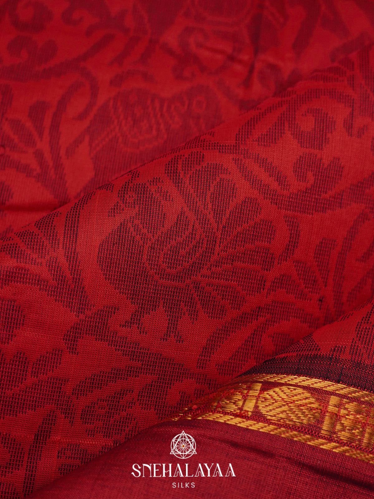 Sindoor Red Kanchi Silk Cotton Saree