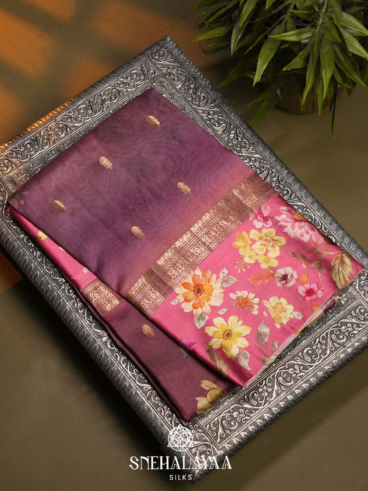Meganta Raw Silk Saree