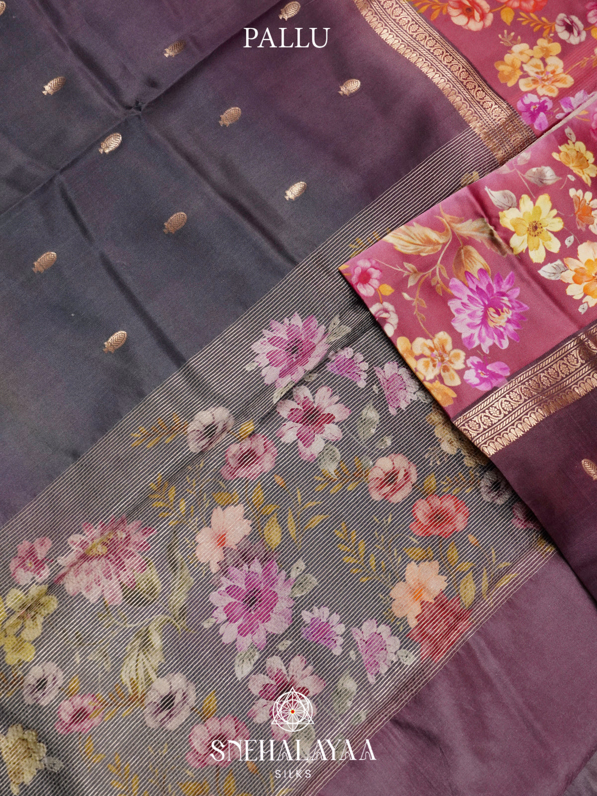 Black Raw Silk Saree