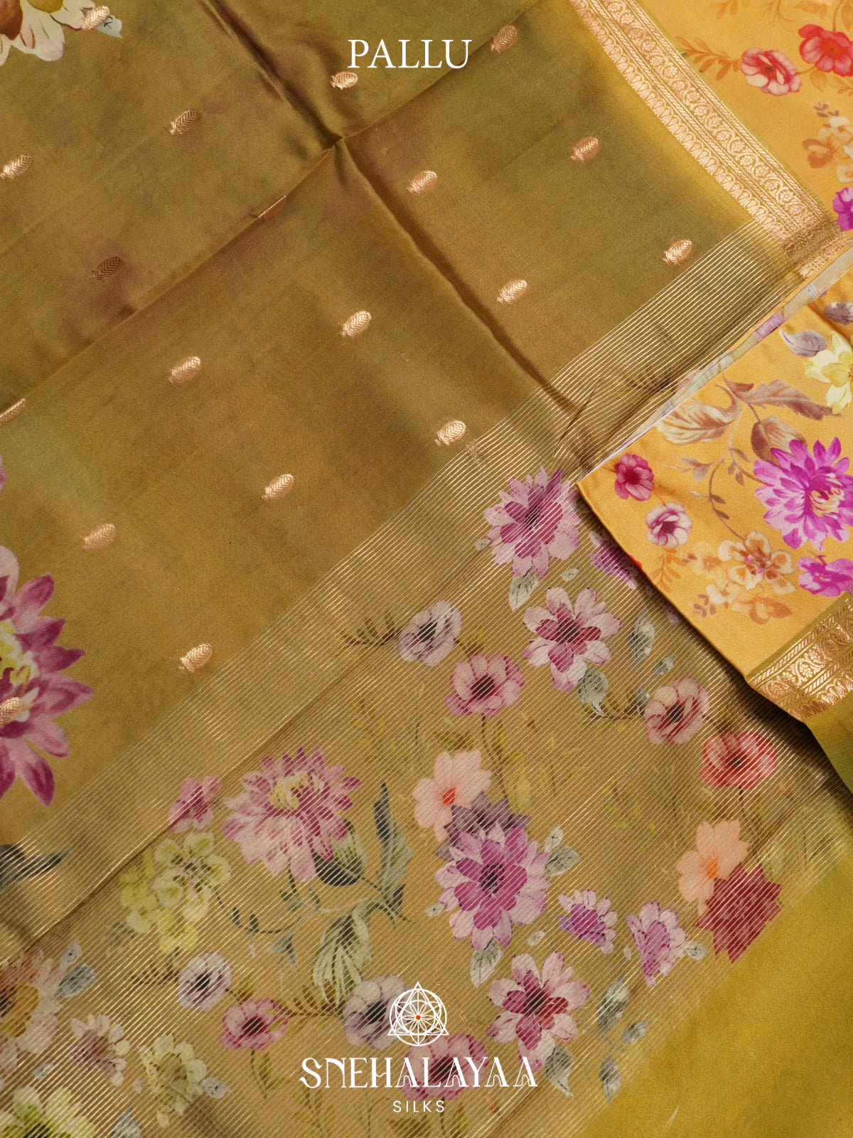 Mehendi Green Raw Silk Saree