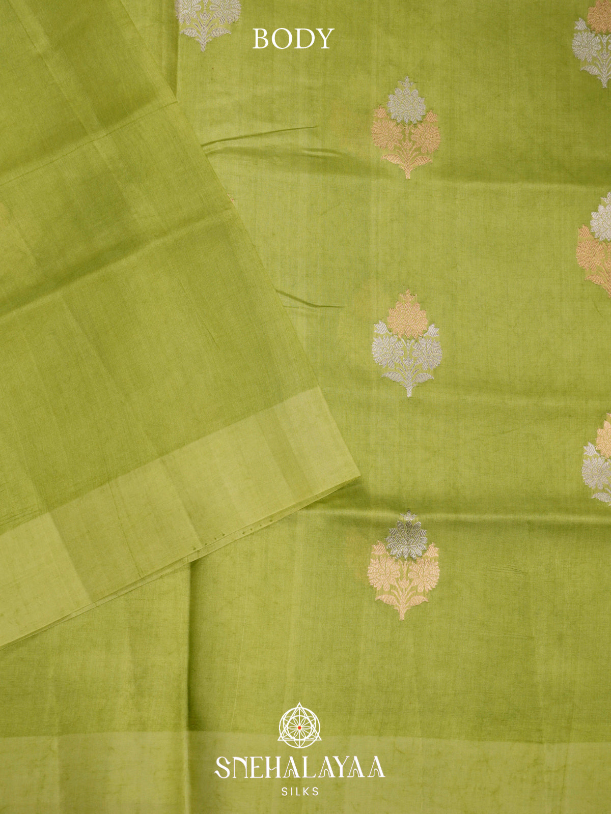 Pista Green Raw Silk Saree