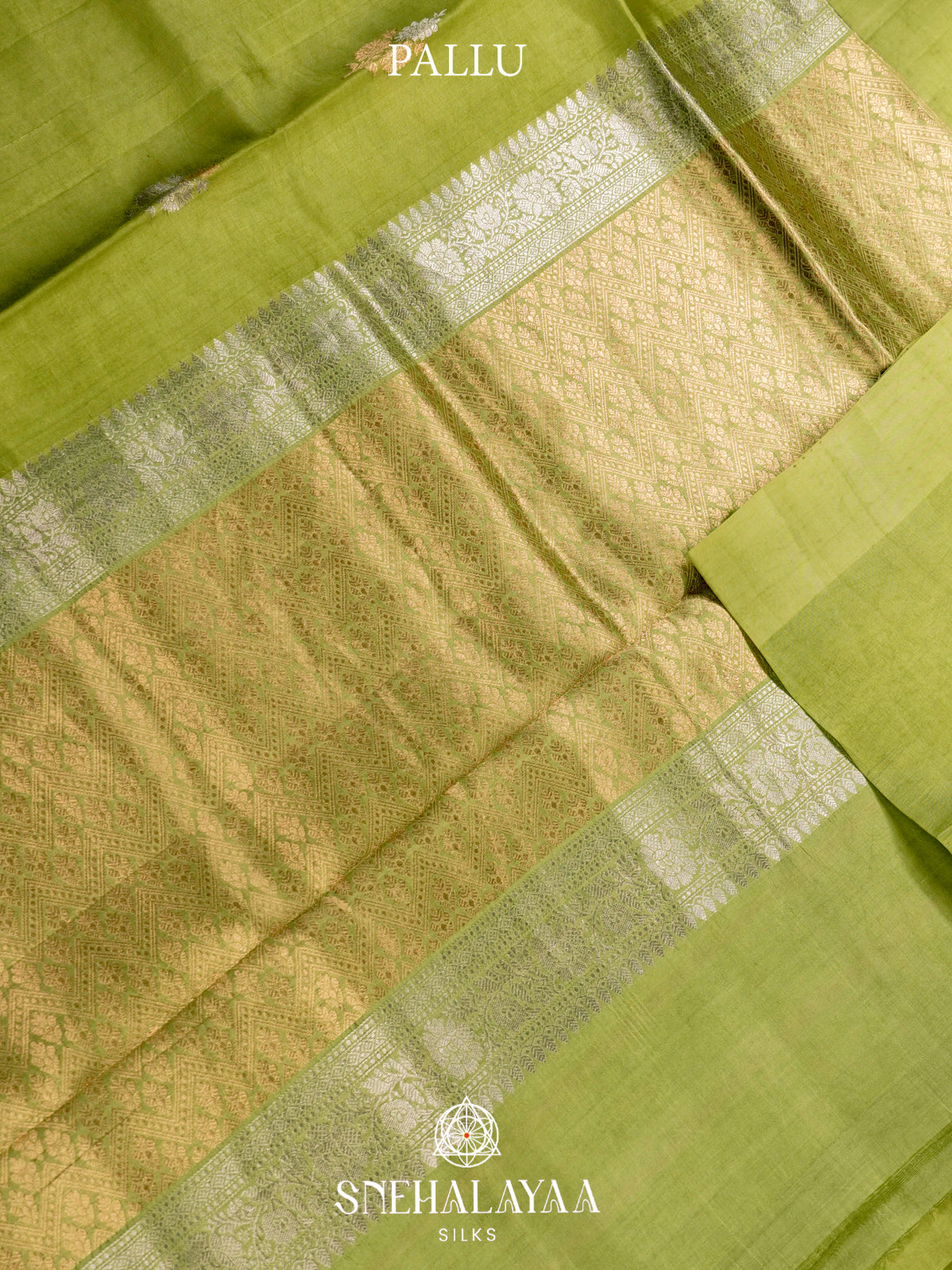 Pista Green Raw Silk Saree