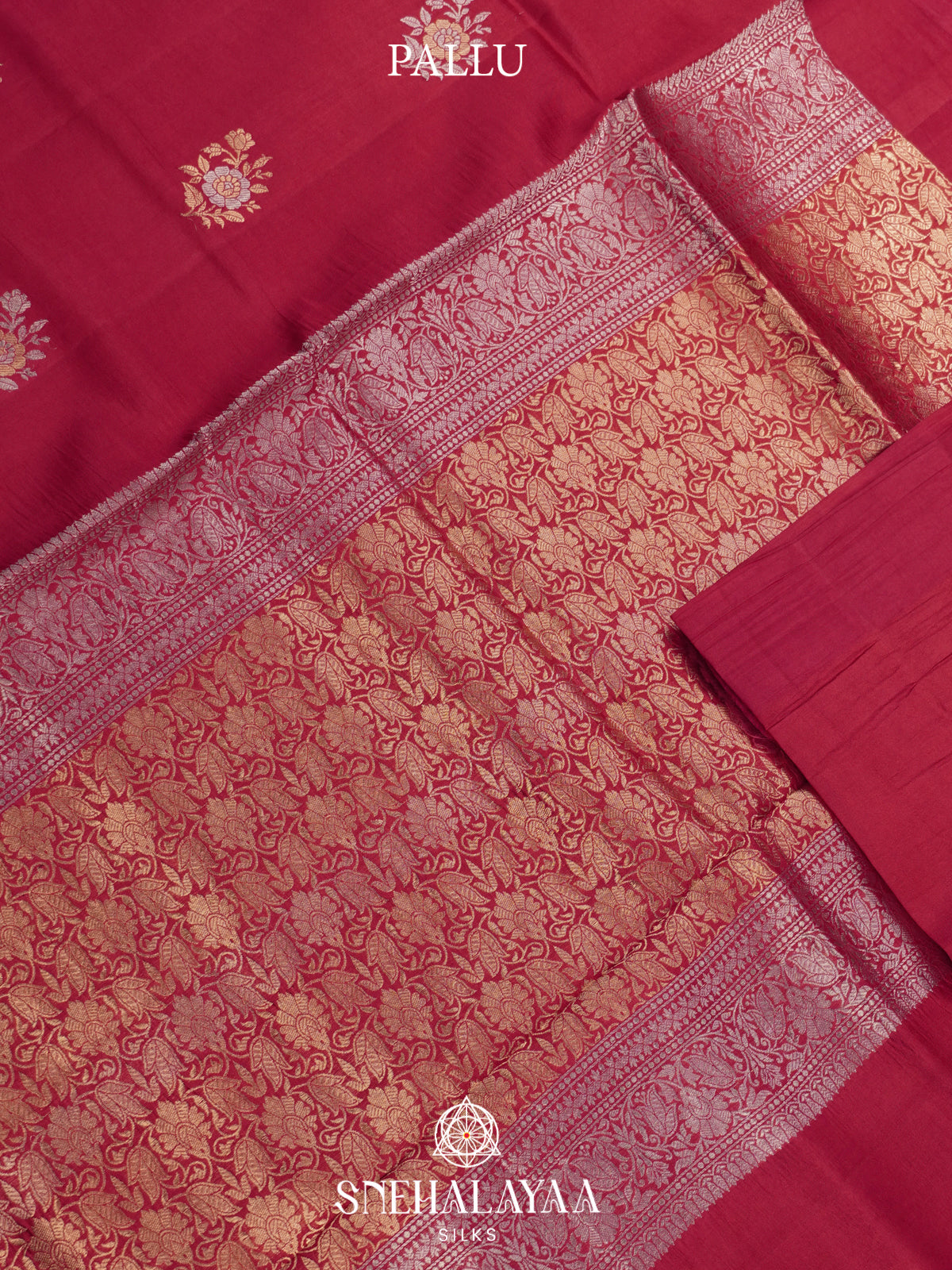 Ruby Red Raw Silk Saree