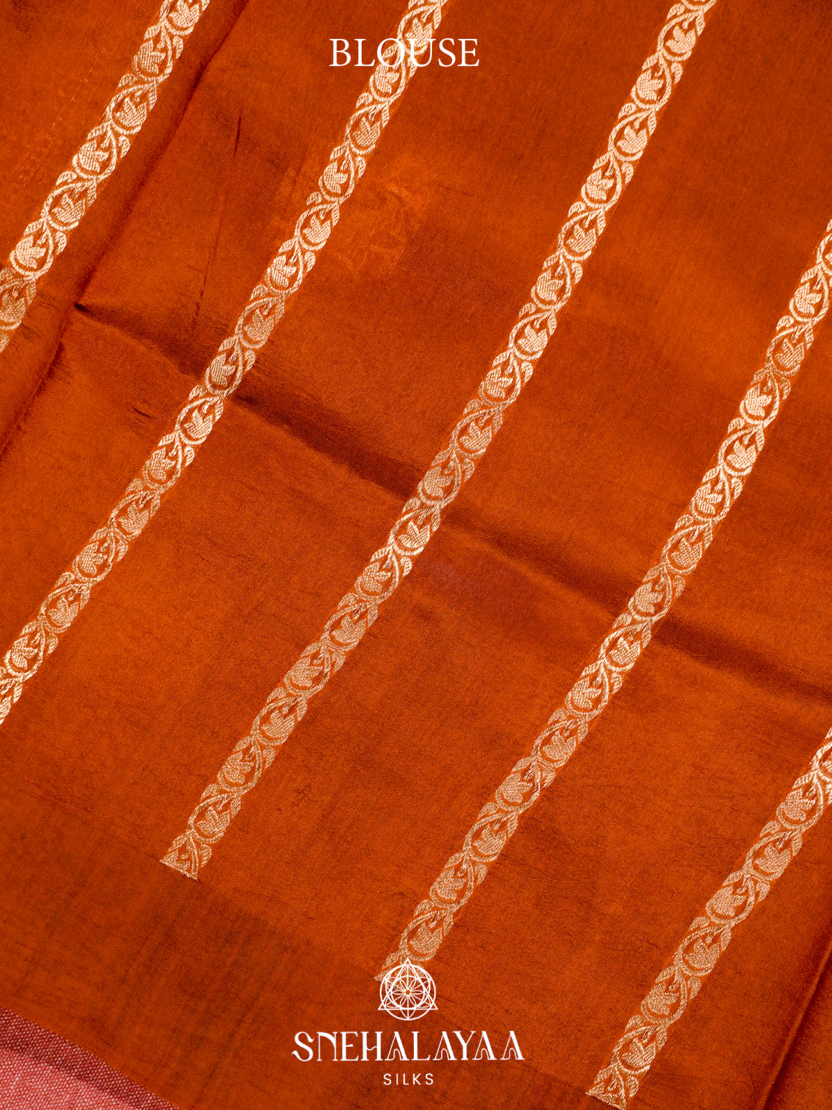 Burnt Orange Raw Silk Saree