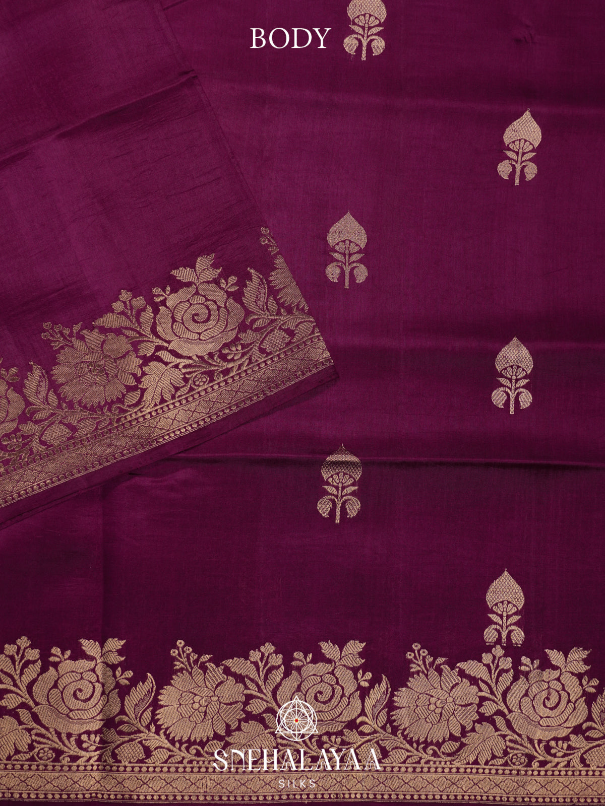 Magenta Raw Silk Saree