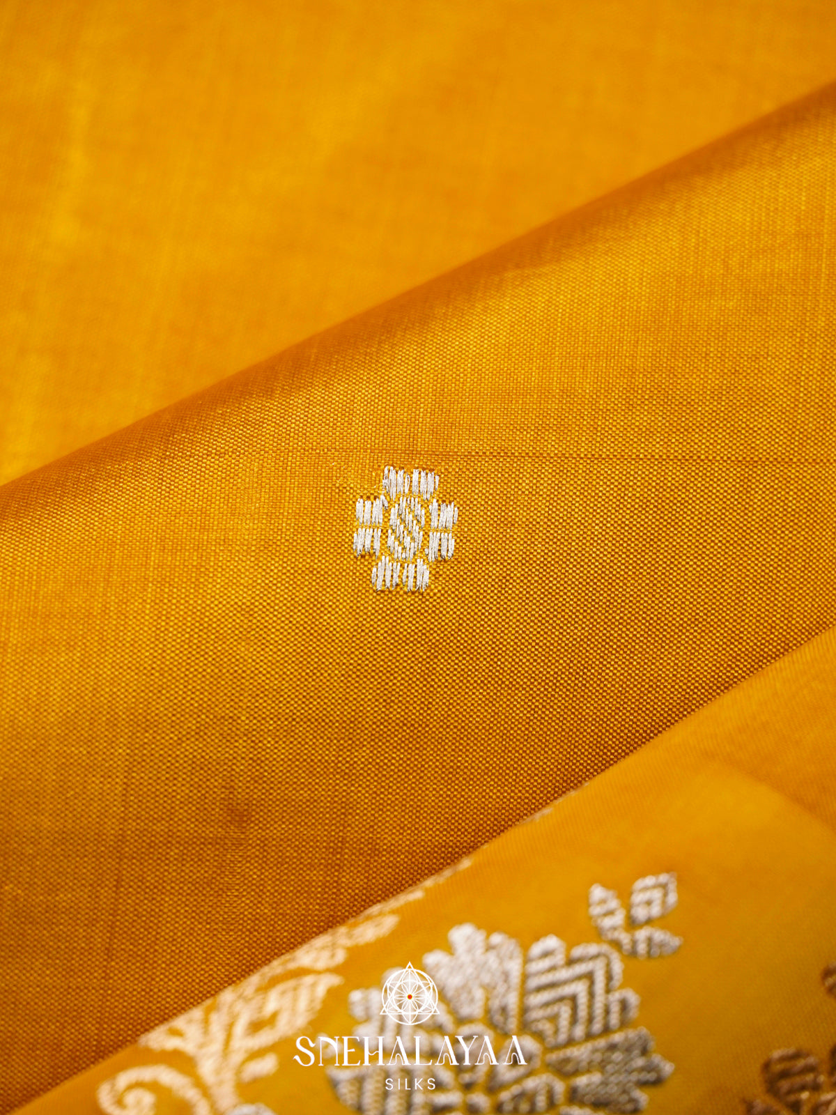 Mango Yellow Raw Silk Saree
