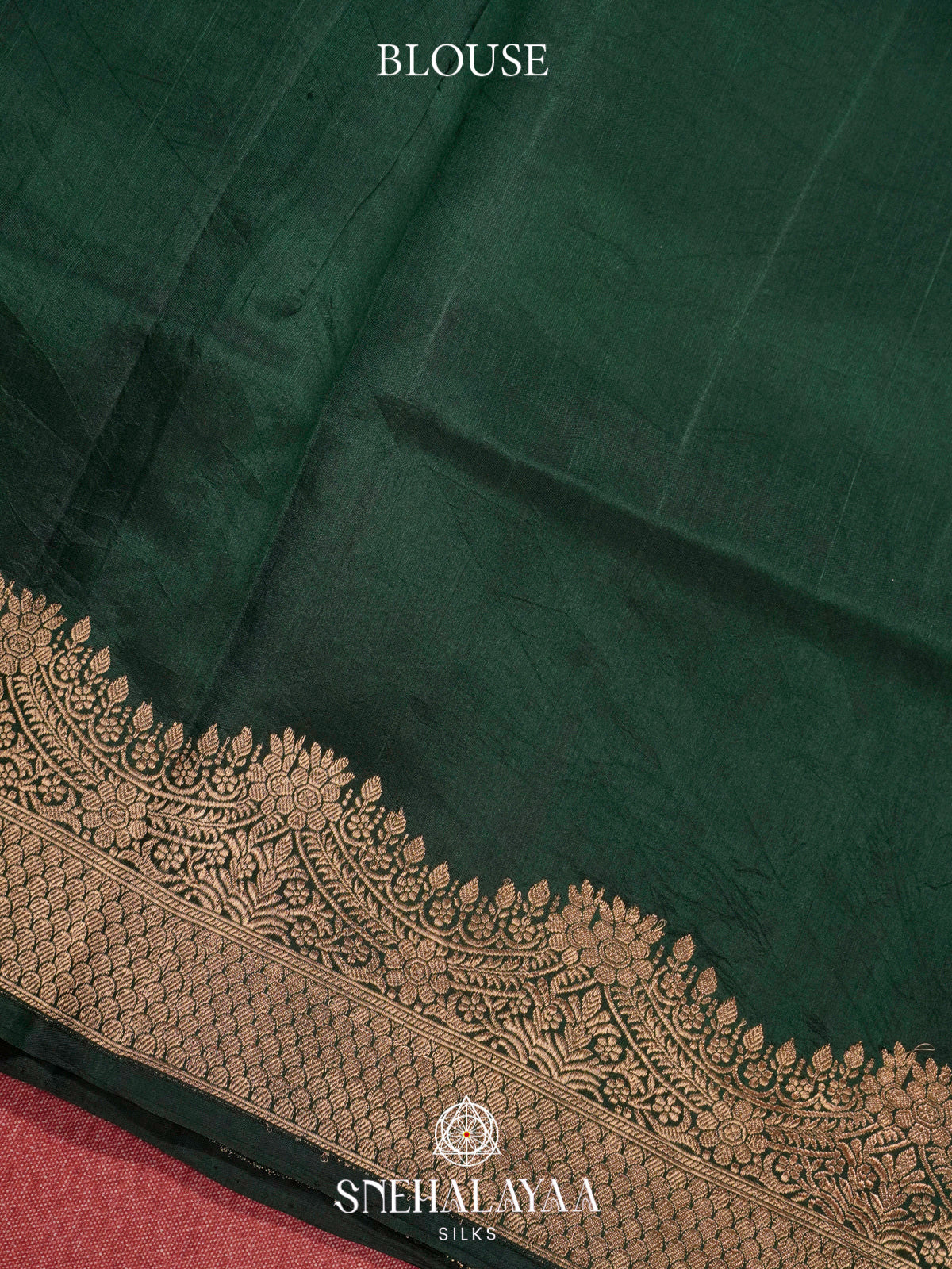 Forest Green Raw Silk Saree