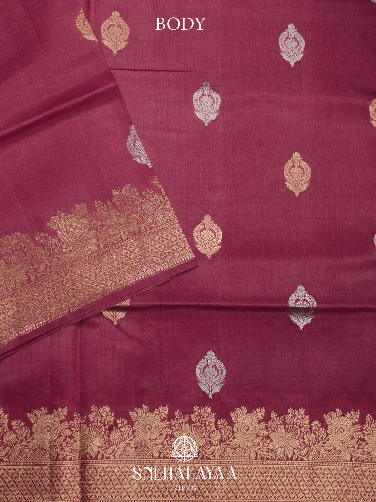Mauve Raw Silk Saree