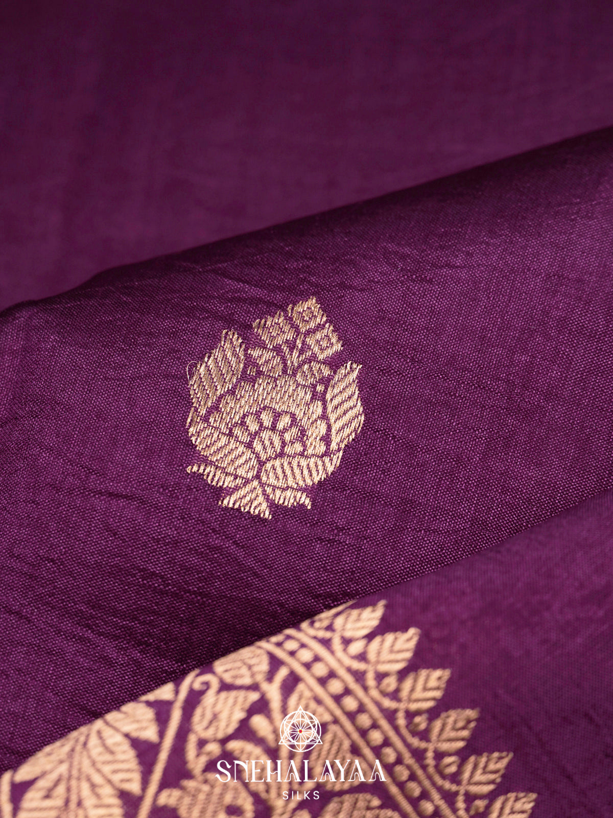 Plum Raw Silk Saree