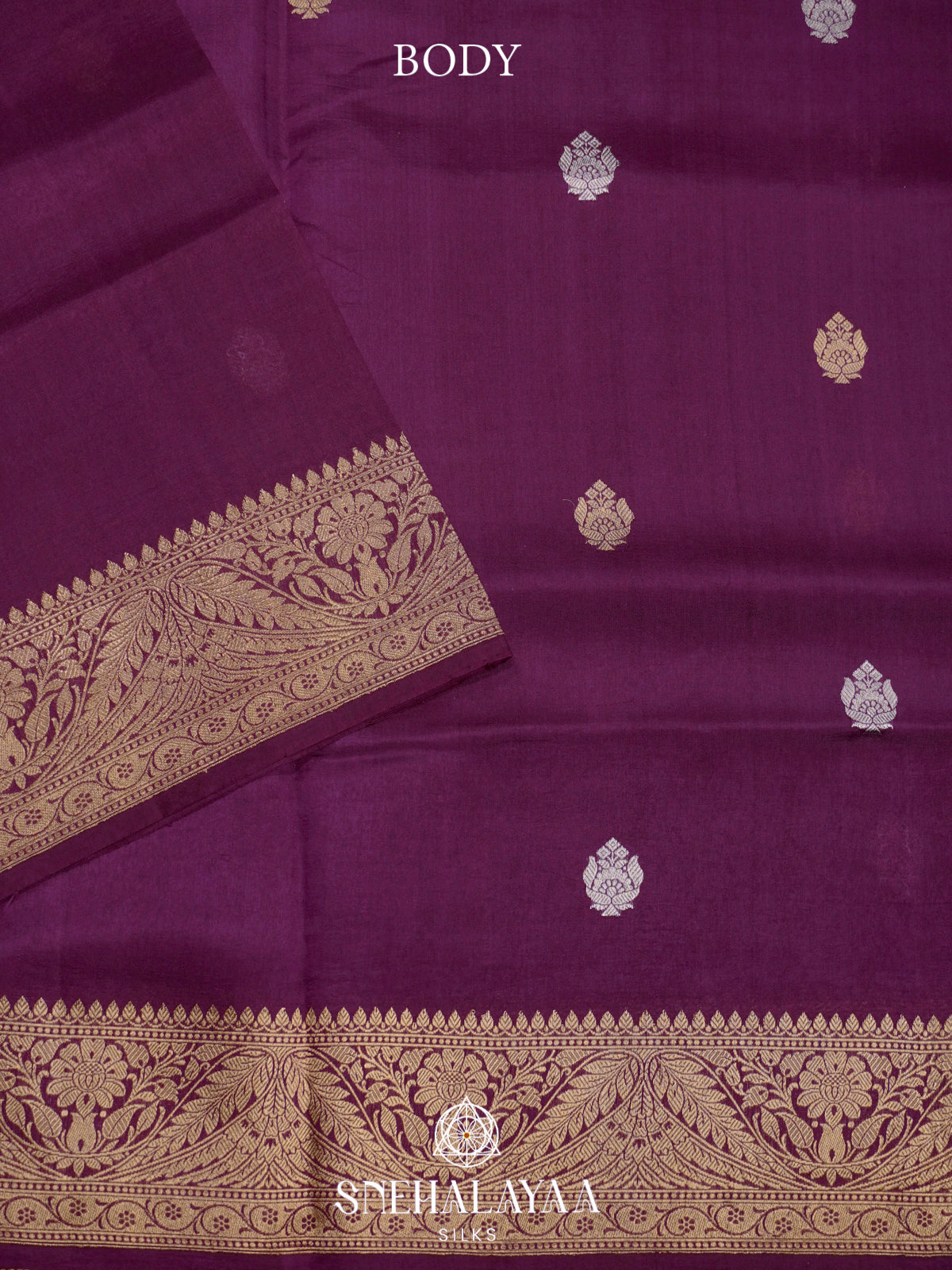 Plum Raw Silk Saree
