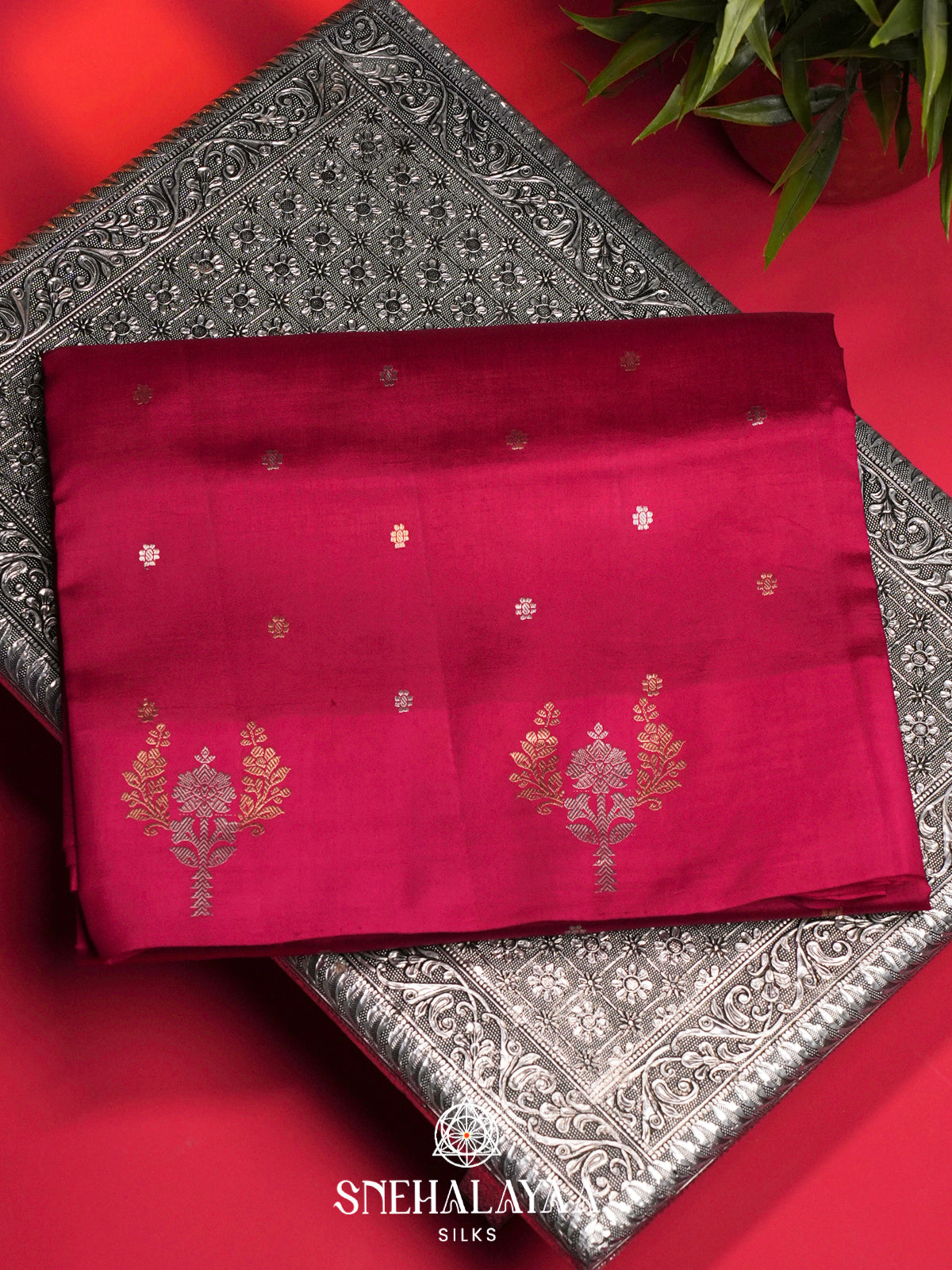 Pink Raw Silk Saree