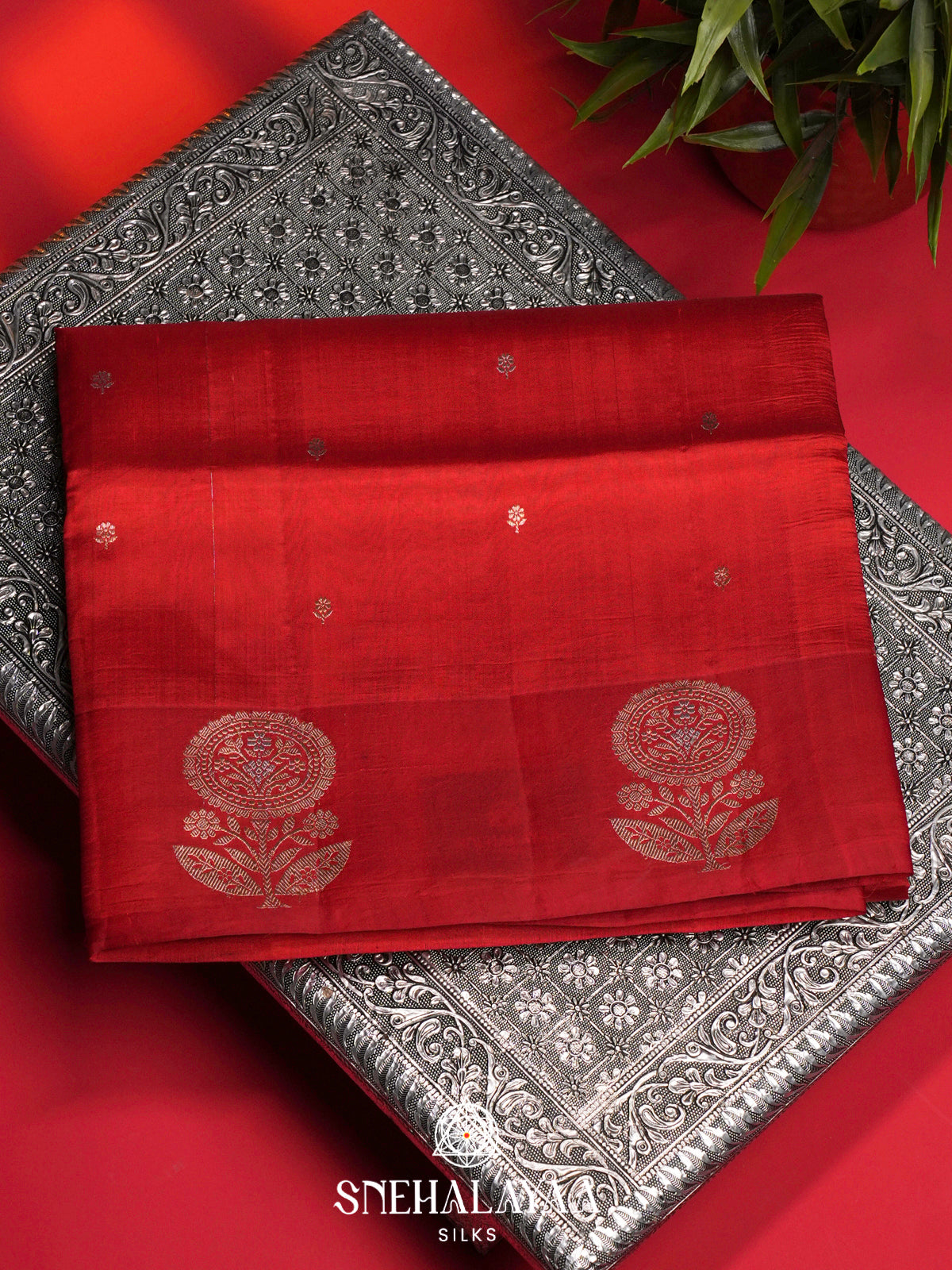 Red Raw Silk Saree