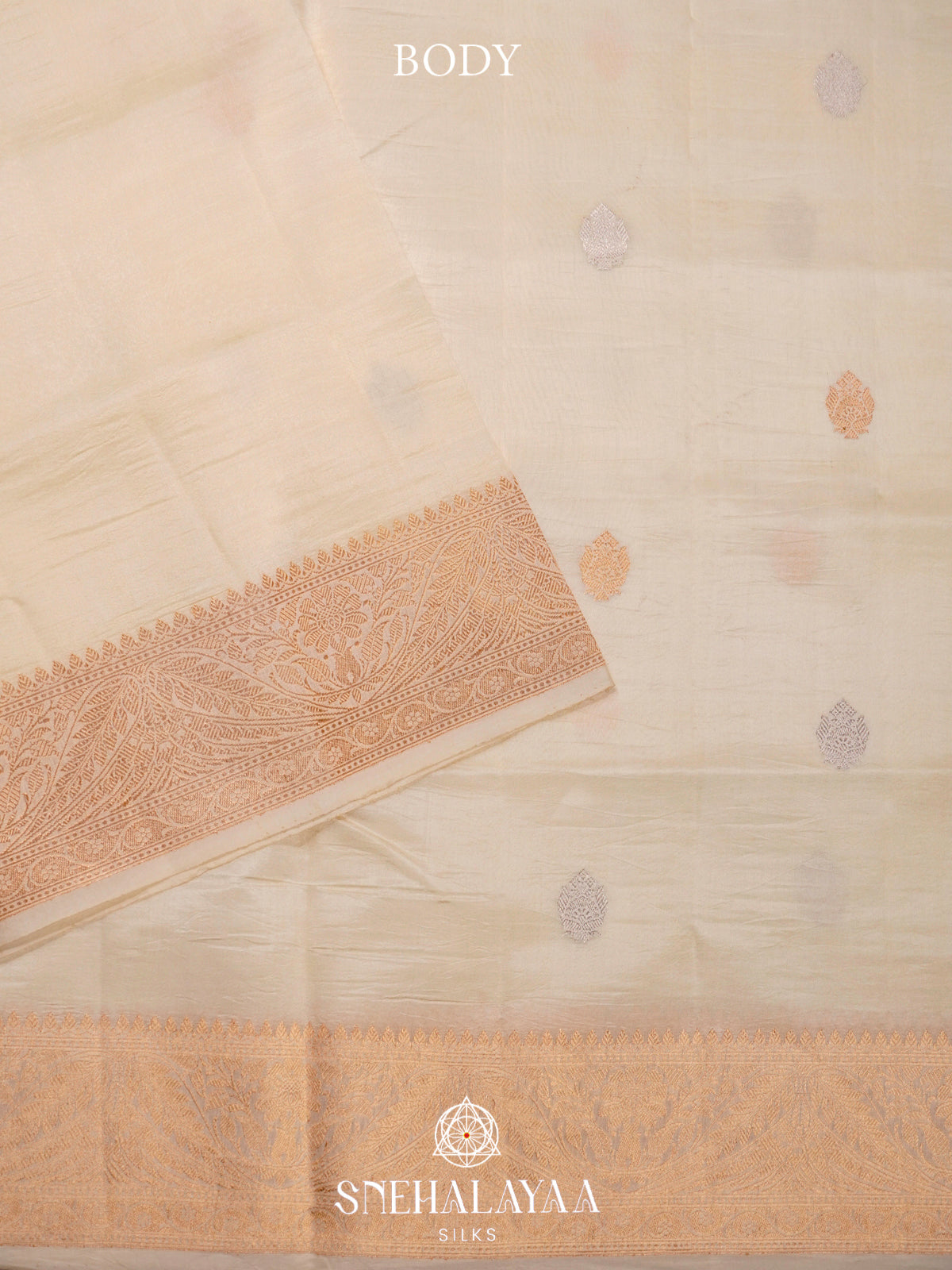 Cream Raw Silk Saree