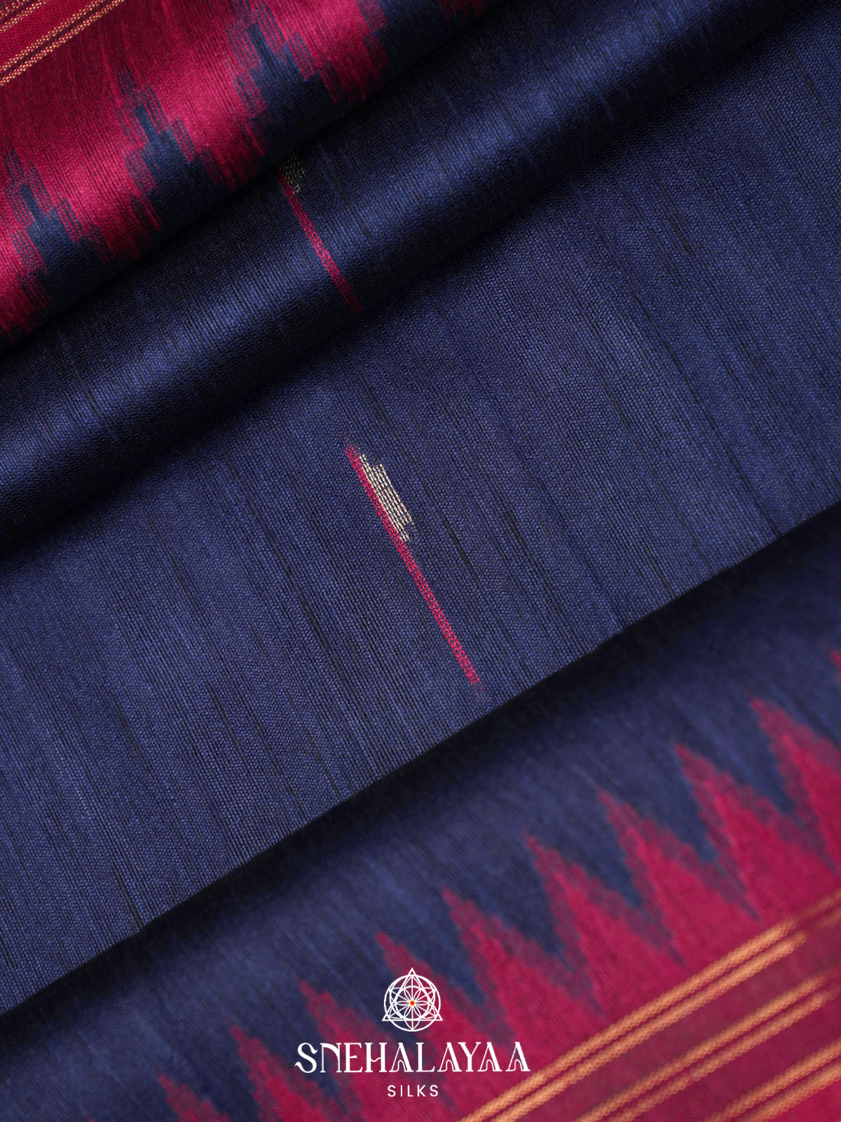 Navy Blue Matka Tussar Saree