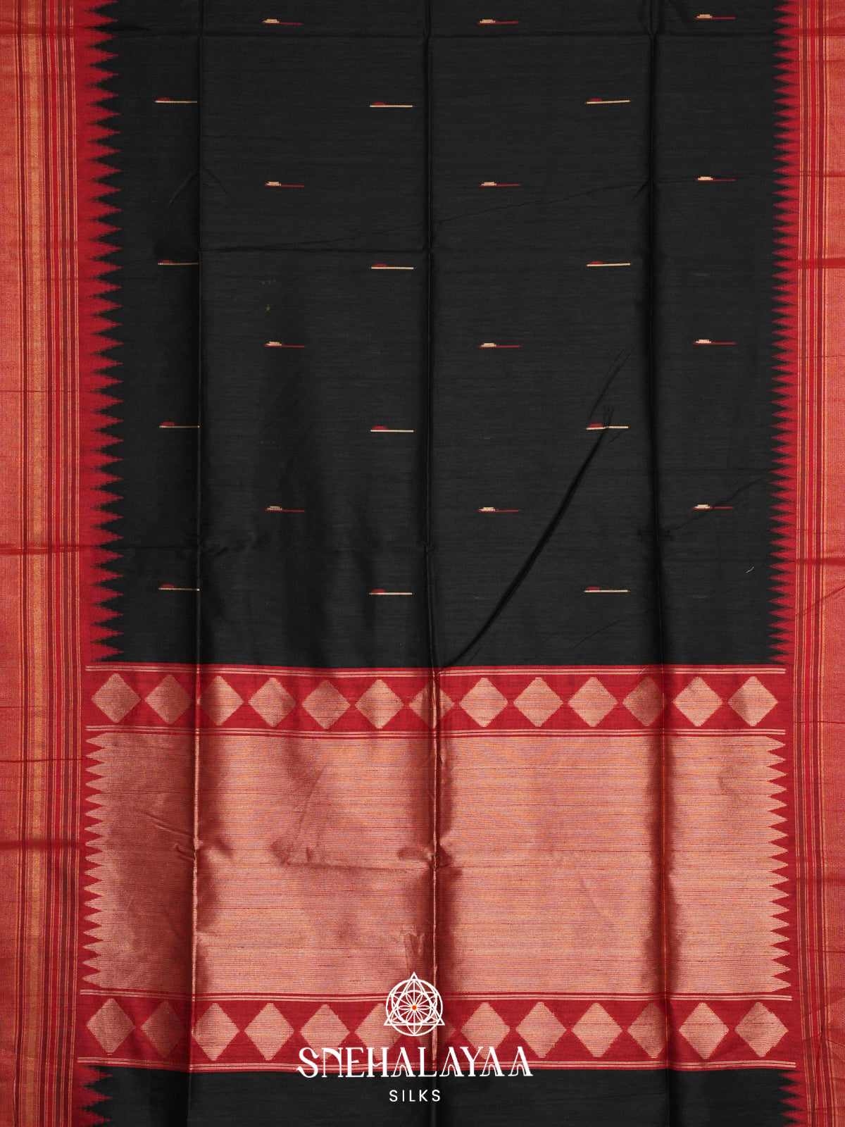 Black Matka Tussar Saree