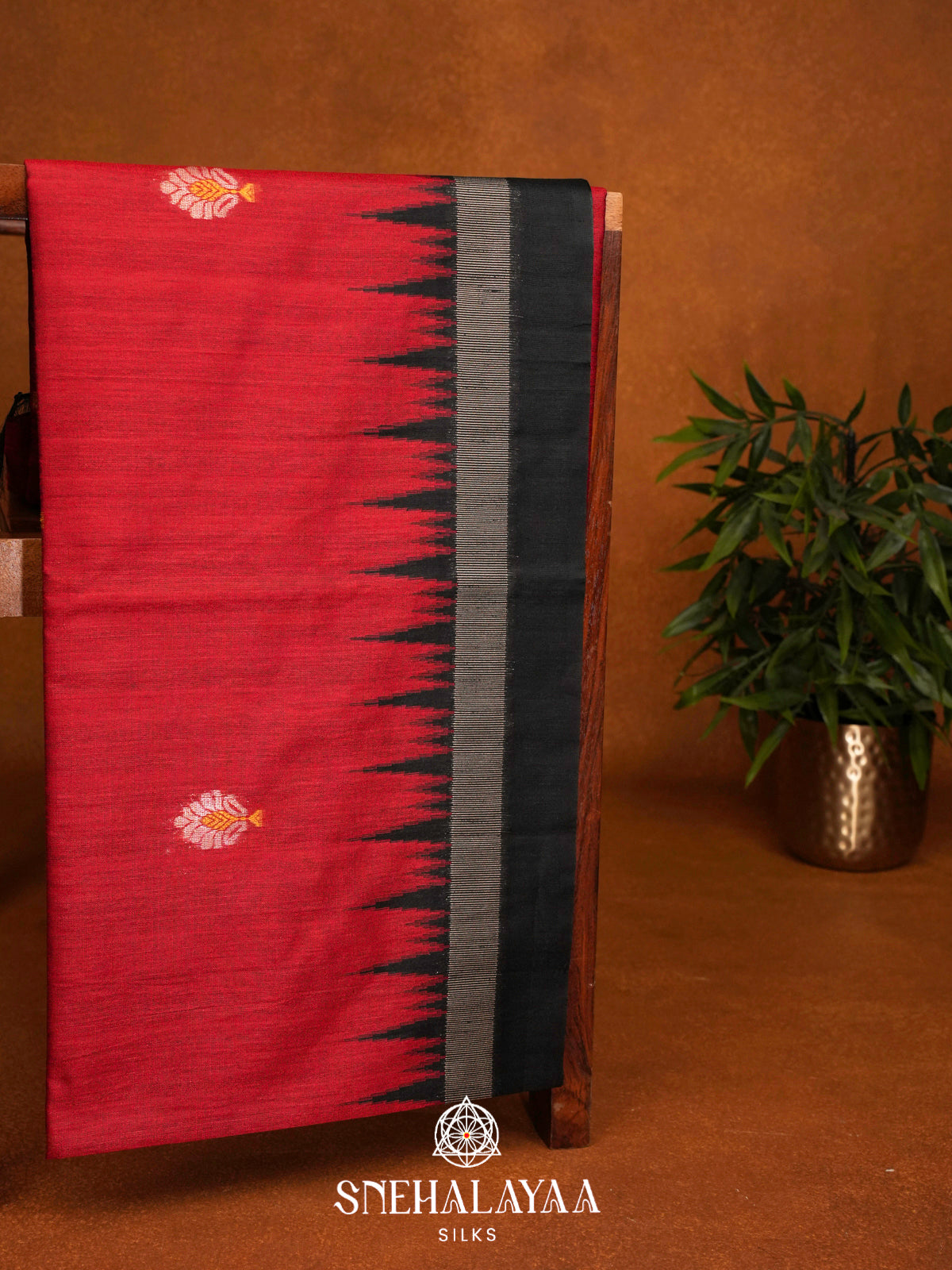Crimson Red Matka Tussar Saree
