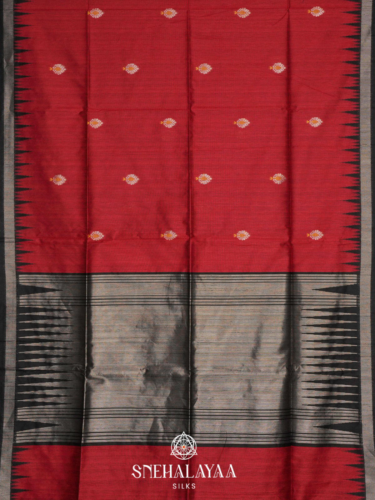 Crimson Red Matka Tussar Saree