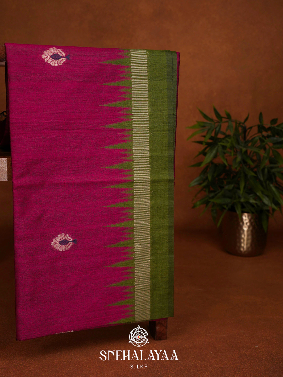 Magenta Matka Tussar Saree