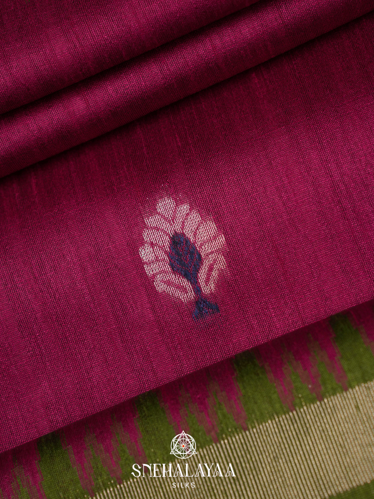 Magenta Matka Tussar Saree