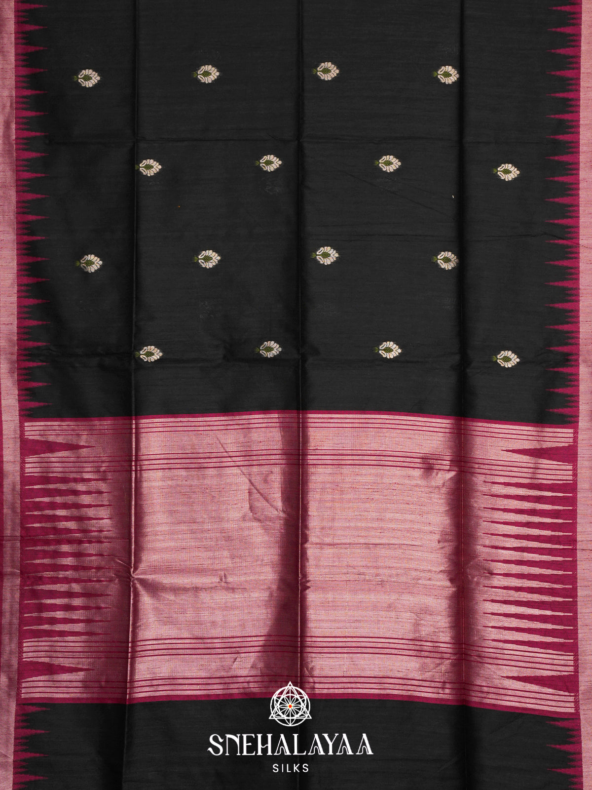 Black Matka Tussar Saree
