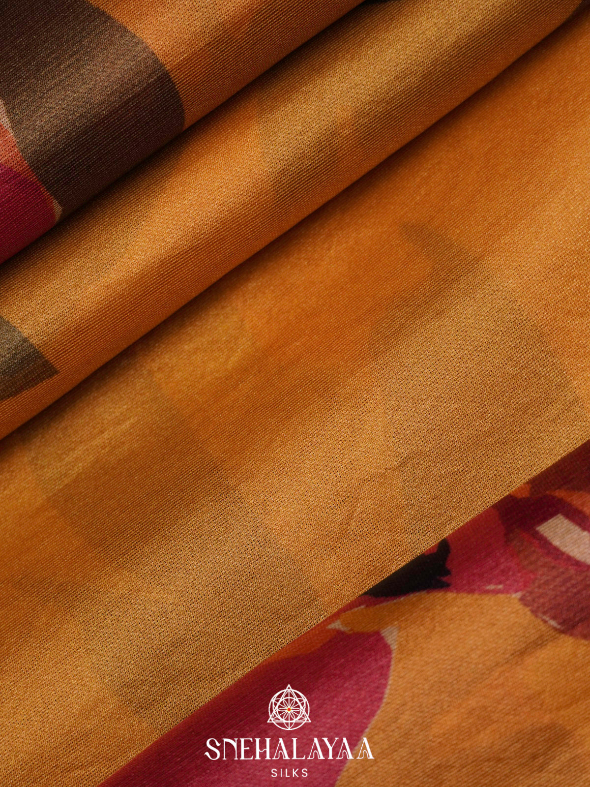 Mustard Yellow Tussar Saree