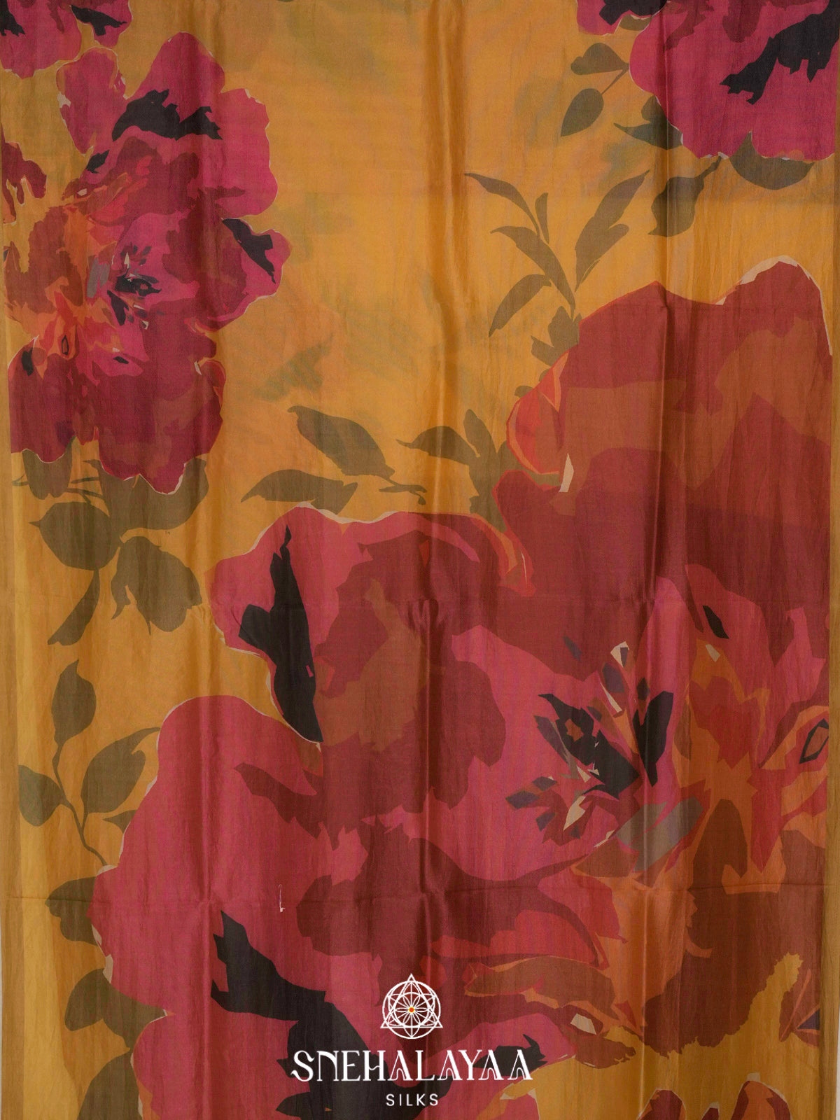 Mustard Yellow Tussar Saree