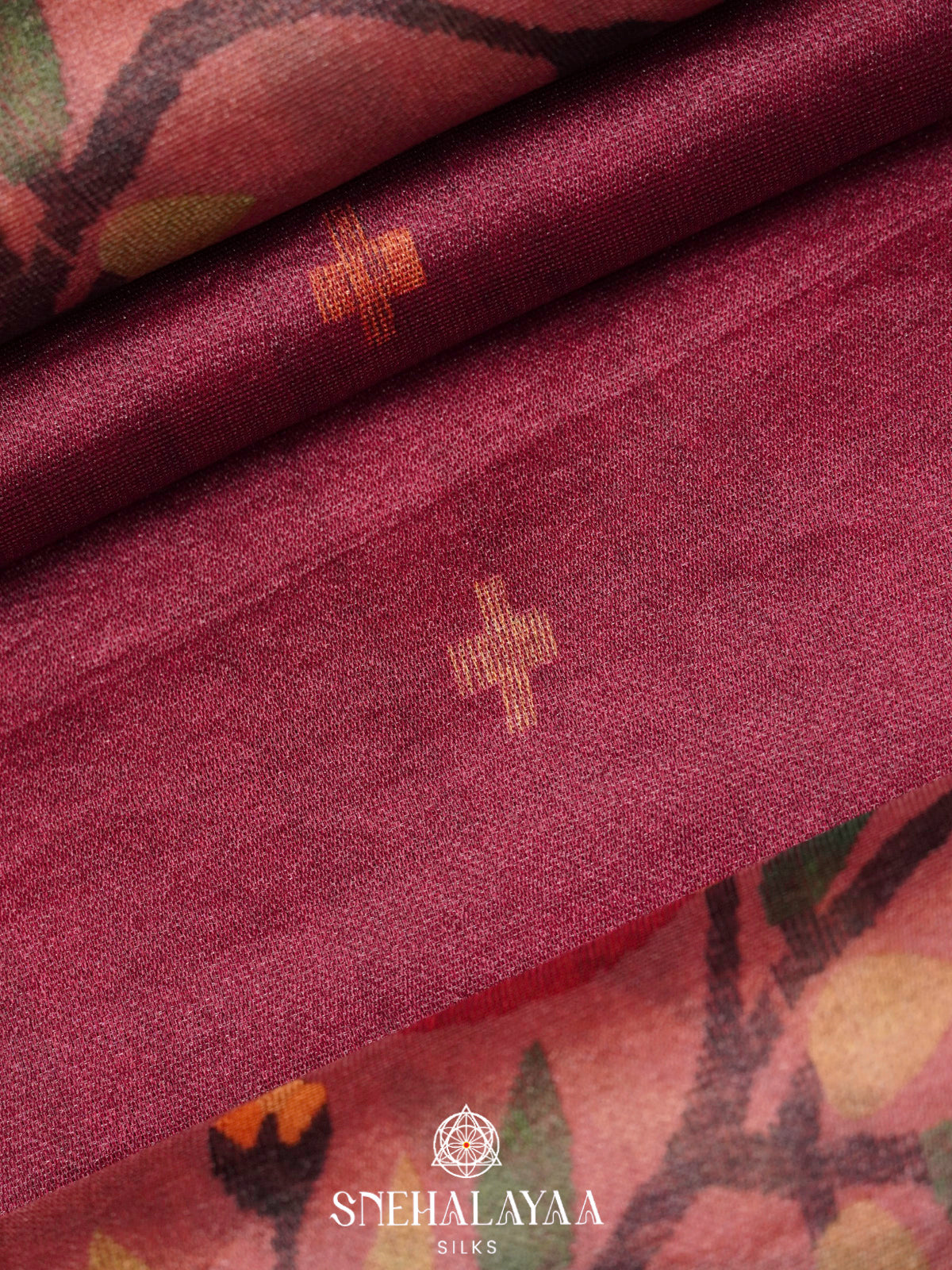 Wine Tussar Saree