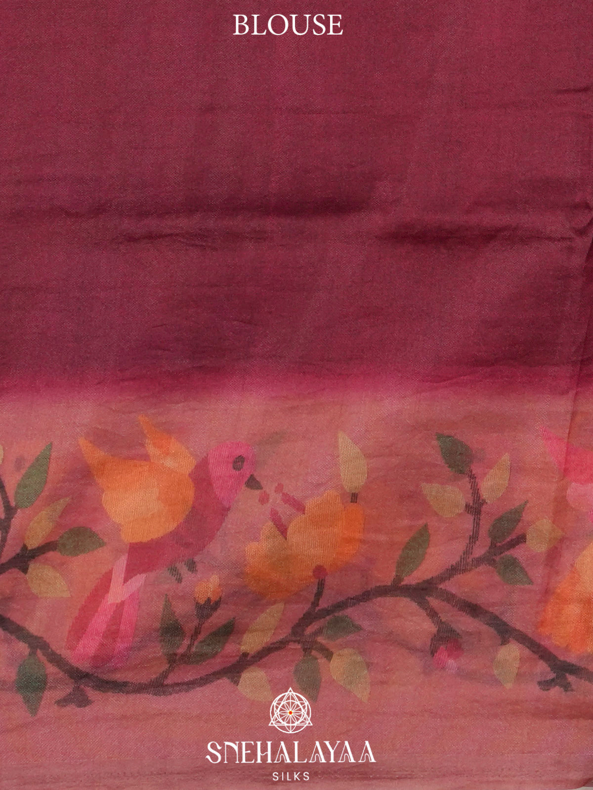 Wine Tussar Saree