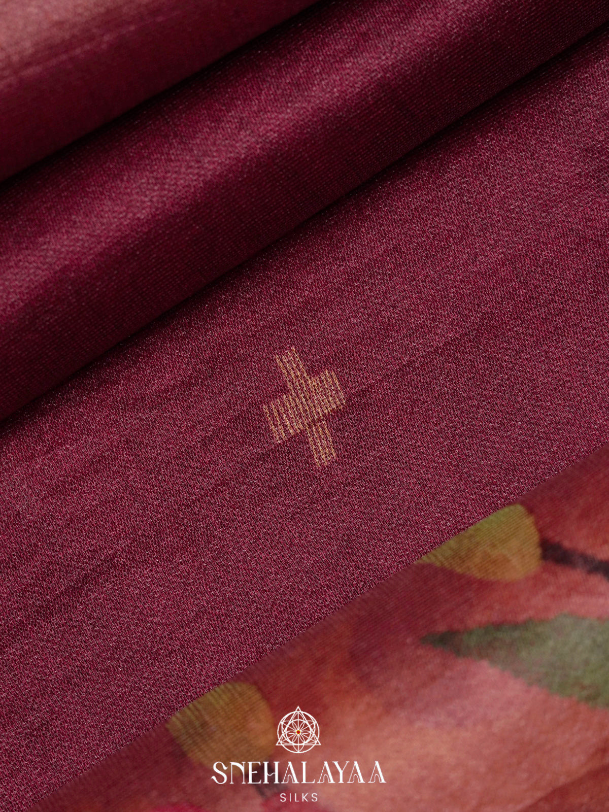 Maroon Tussar Saree